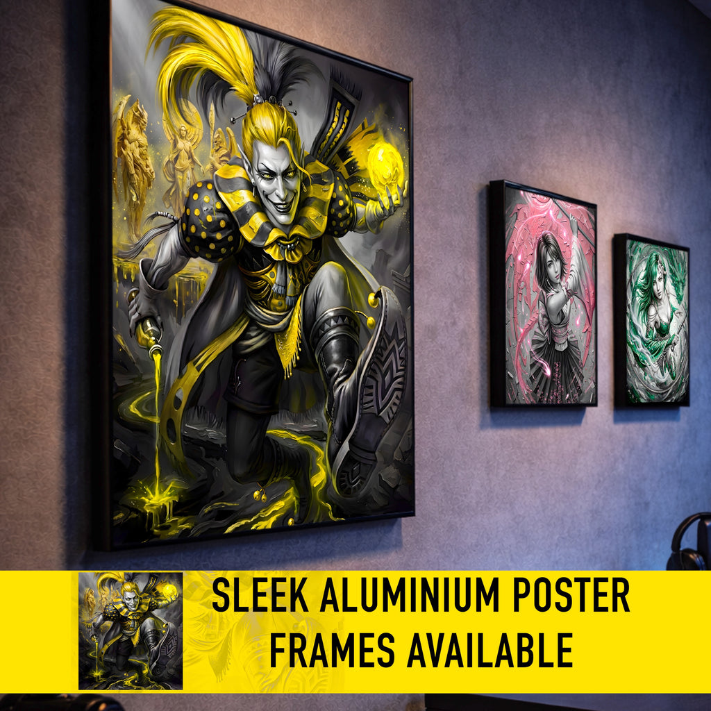 Kefka Palazzo Art Print – Monochrome Cataclysm Edition | Final Fantasy VI Villain Fine Art