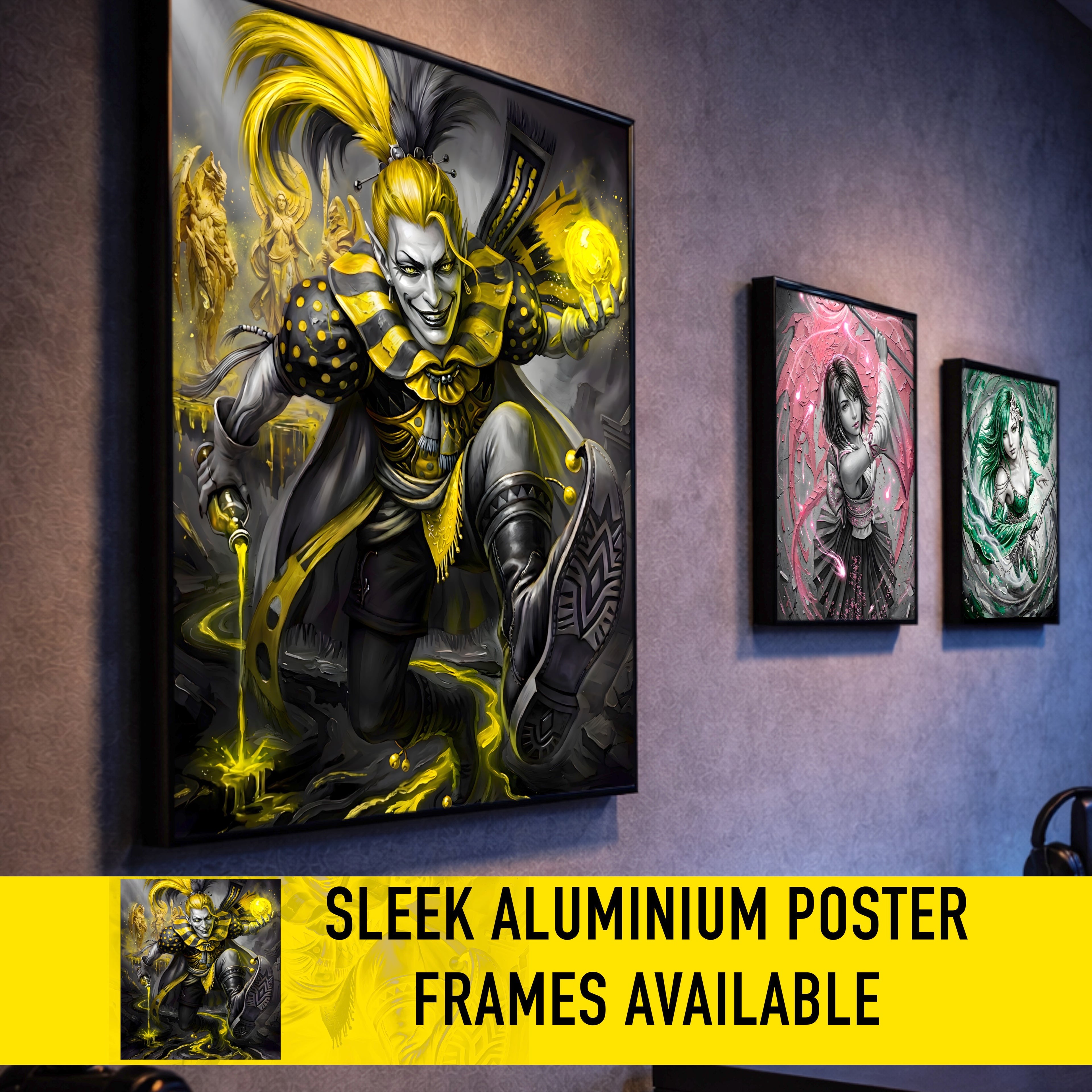 Kefka Palazzo Art Print – Monochrome Cataclysm Edition | Final Fantasy VI Villain Fine Art