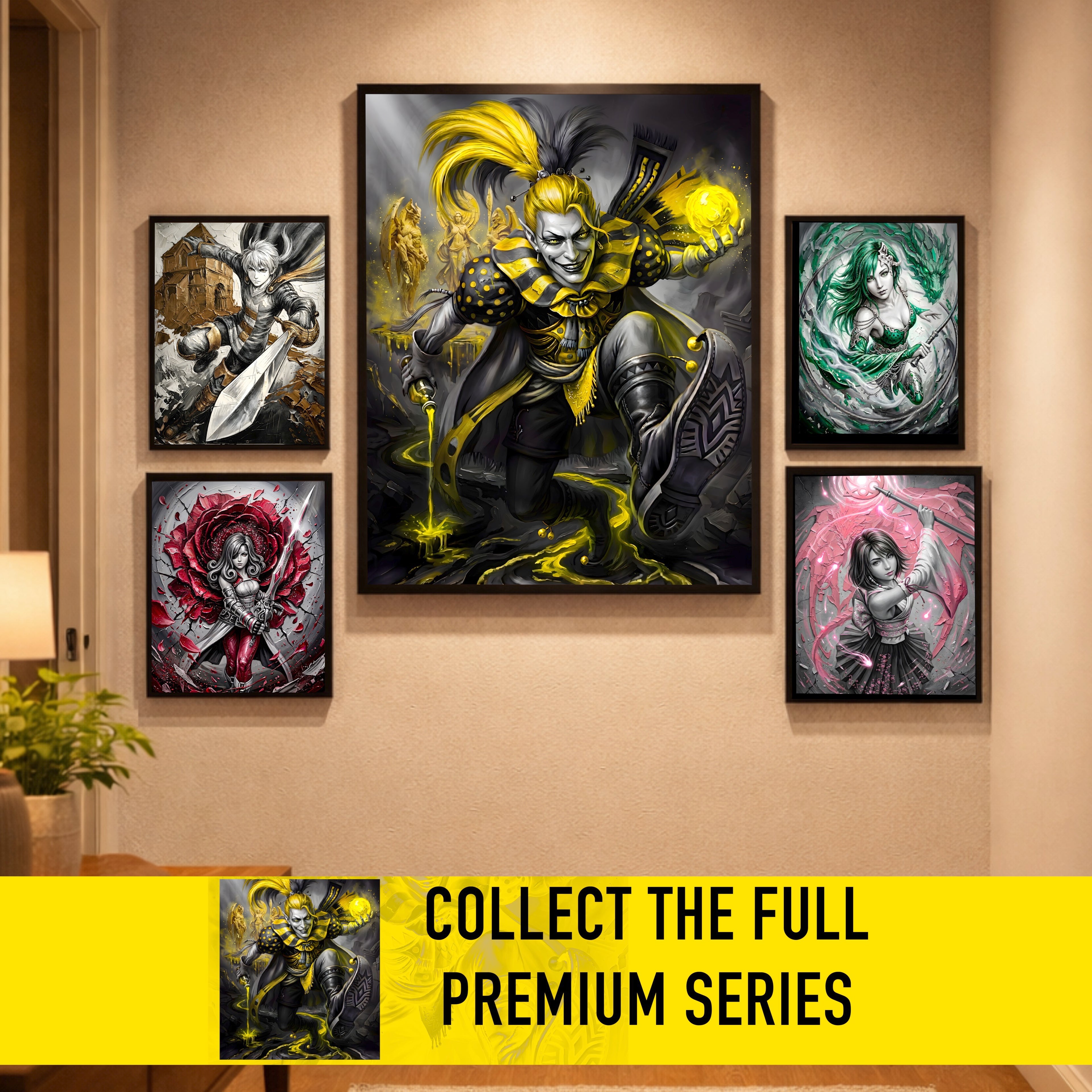 Kefka Palazzo Art Print – Monochrome Cataclysm Edition | Final Fantasy VI Villain Fine Art