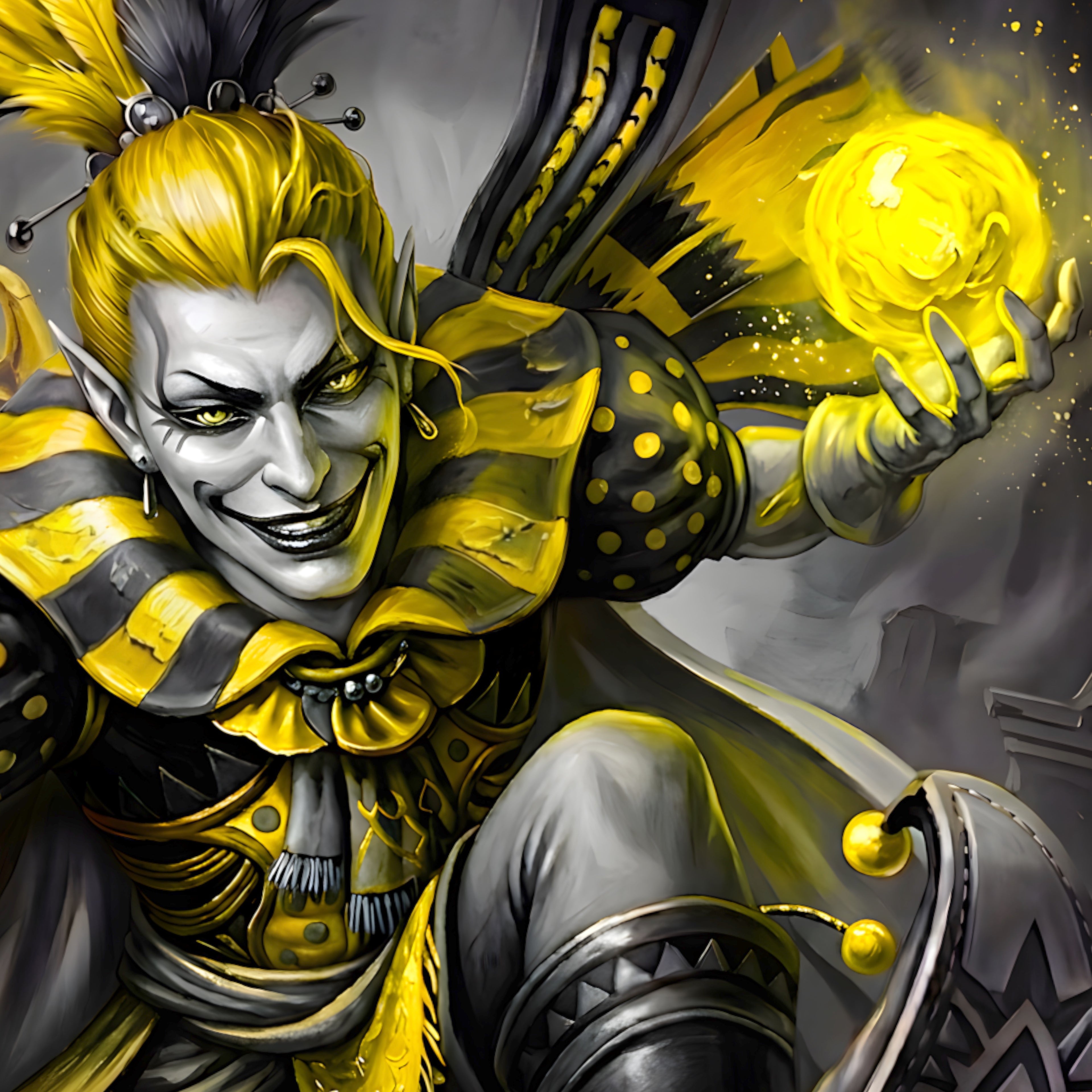 Kefka Palazzo Art Print – Monochrome Cataclysm Edition | Final Fantasy VI Villain Fine Art