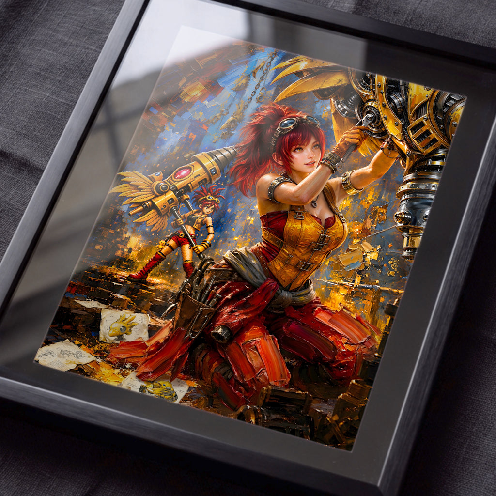 Final Fantasy Resonance Lid Art Print | Brave Exvius Wall Art | Mechabo Workshop Edition | Cinematic Pixel Series