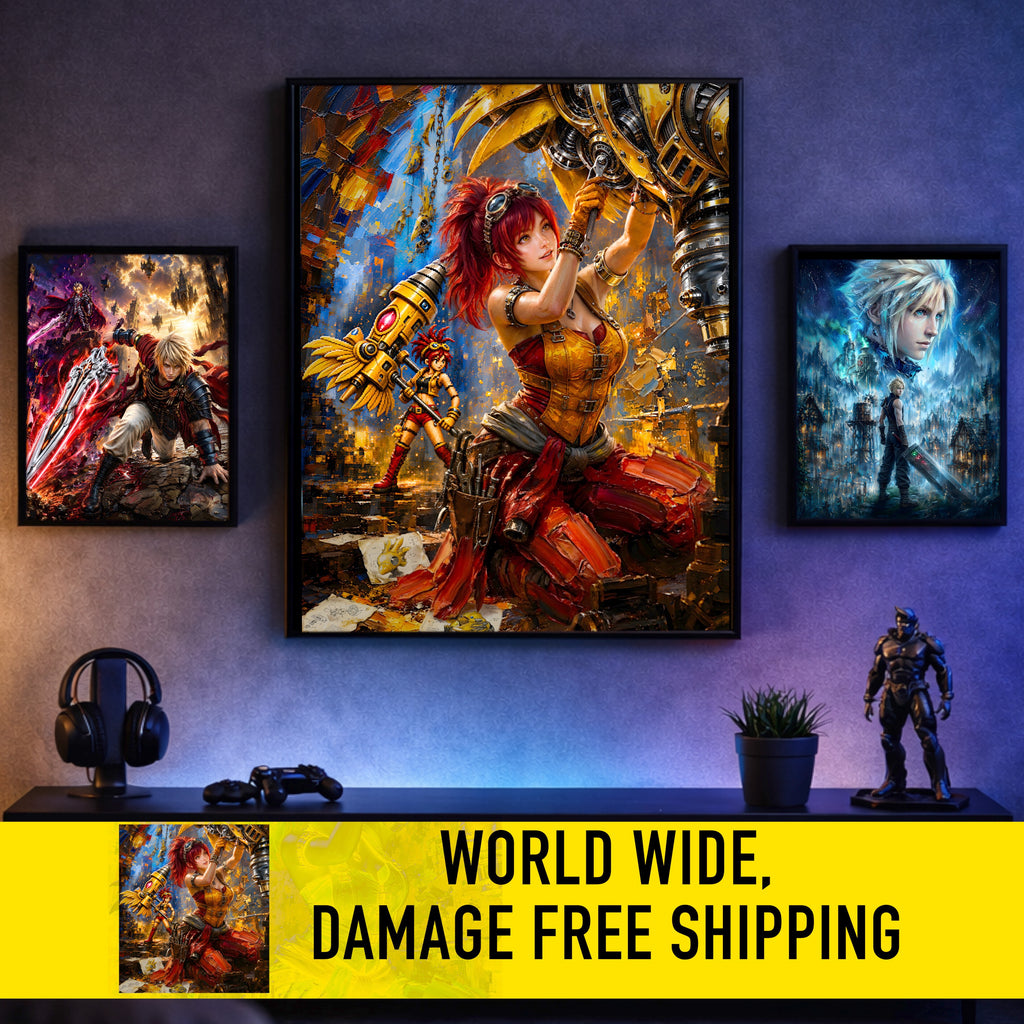 Final Fantasy Resonance Lid Art Print | Brave Exvius Wall Art | Mechabo Workshop Edition | Cinematic Pixel Series