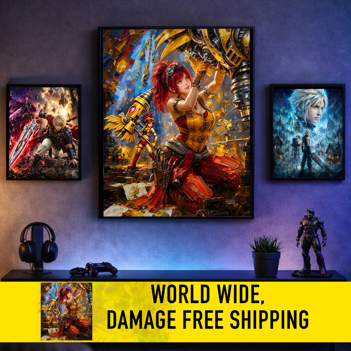 Final Fantasy Resonance Lid Art Print | Brave Exvius Wall Art | Mechabo Workshop Edition | Cinematic Pixel Series