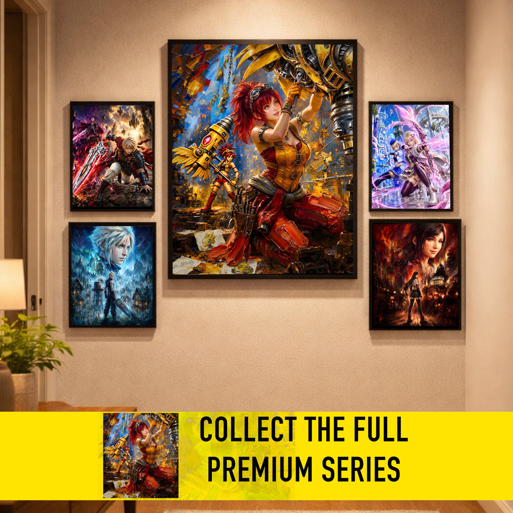 Final Fantasy Resonance Lid Art Print | Brave Exvius Wall Art | Mechabo Workshop Edition | Cinematic Pixel Series