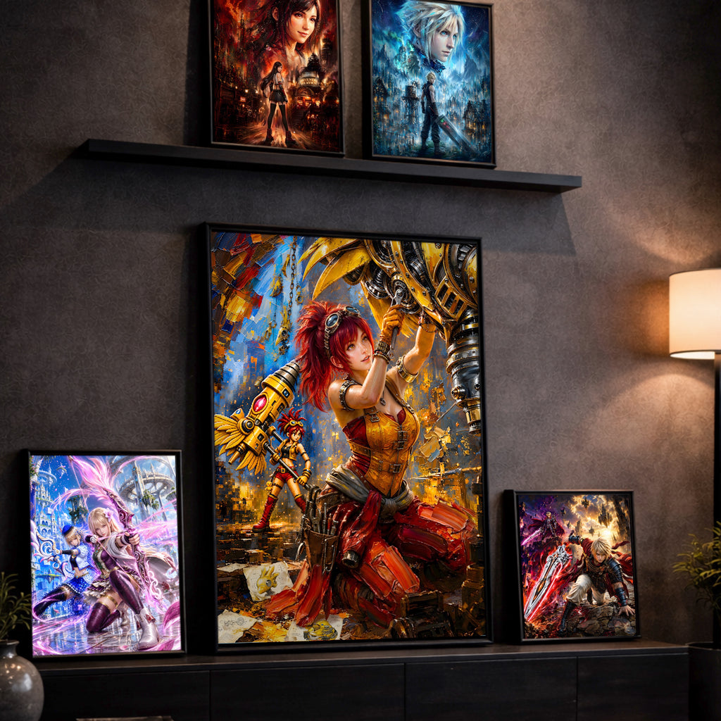 Final Fantasy Resonance Lid Art Print | Brave Exvius Wall Art | Mechabo Workshop Edition | Cinematic Pixel Series