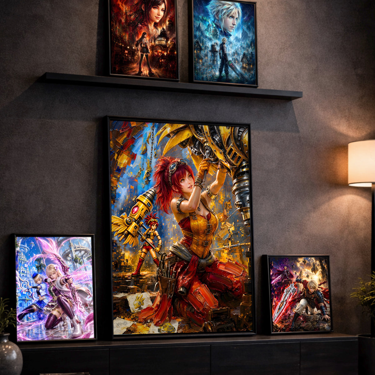 Final Fantasy Resonance Lid Art Print | Brave Exvius Wall Art | Mechabo Workshop Edition | Cinematic Pixel Series