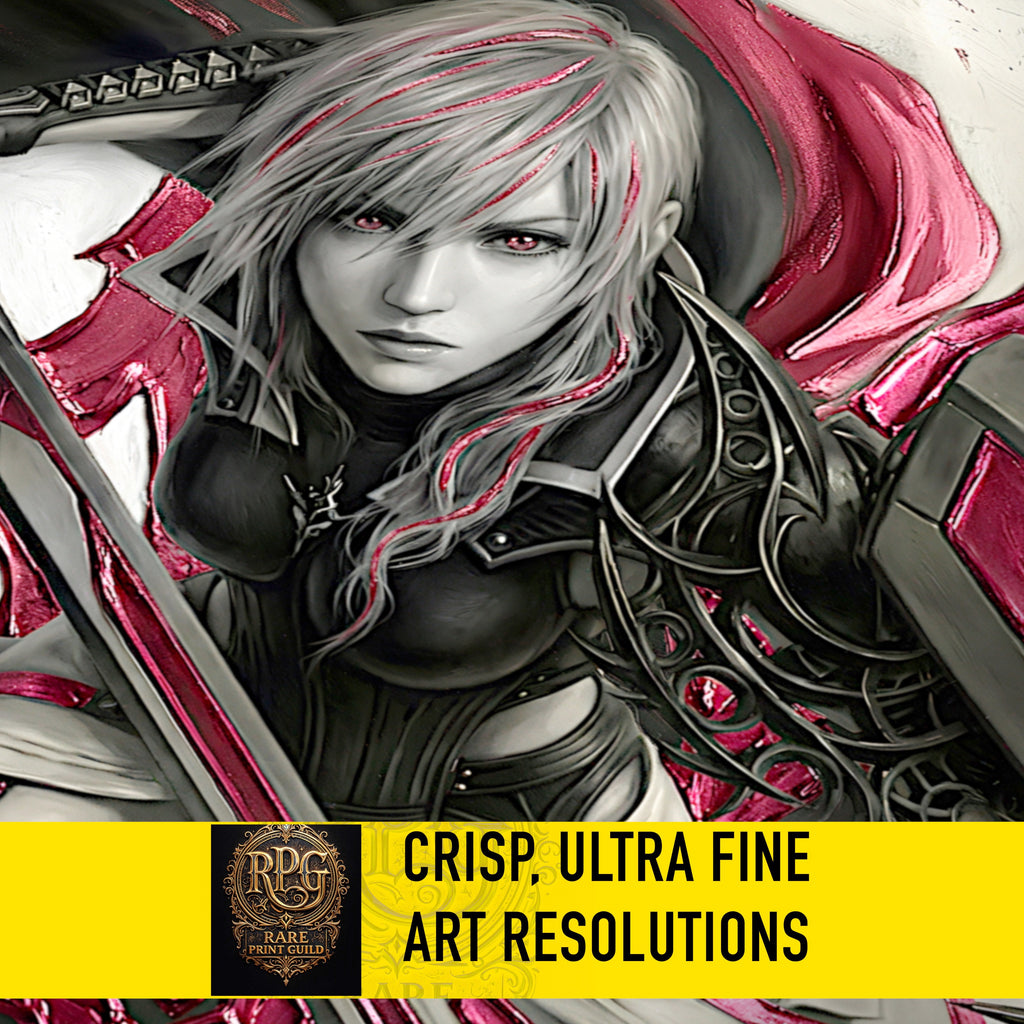 Lightning Farron Monochrome Art Print | Final Fantasy XIII Lightning Returns Artwork | Goddess of Death and Rebirth Fine Art