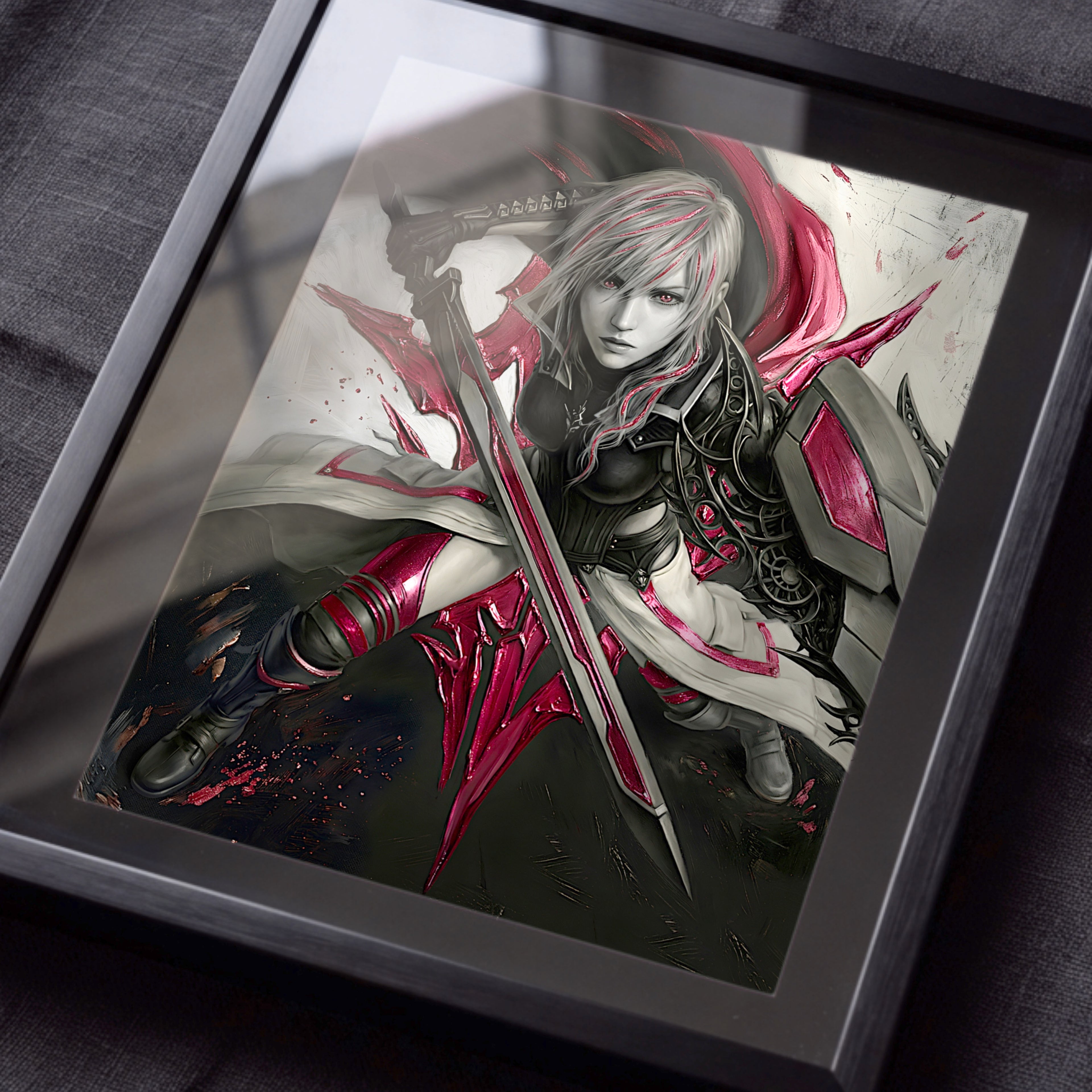 Lightning Farron Monochrome Art Print | Final Fantasy XIII Lightning Returns Artwork | Goddess of Death and Rebirth Fine Art