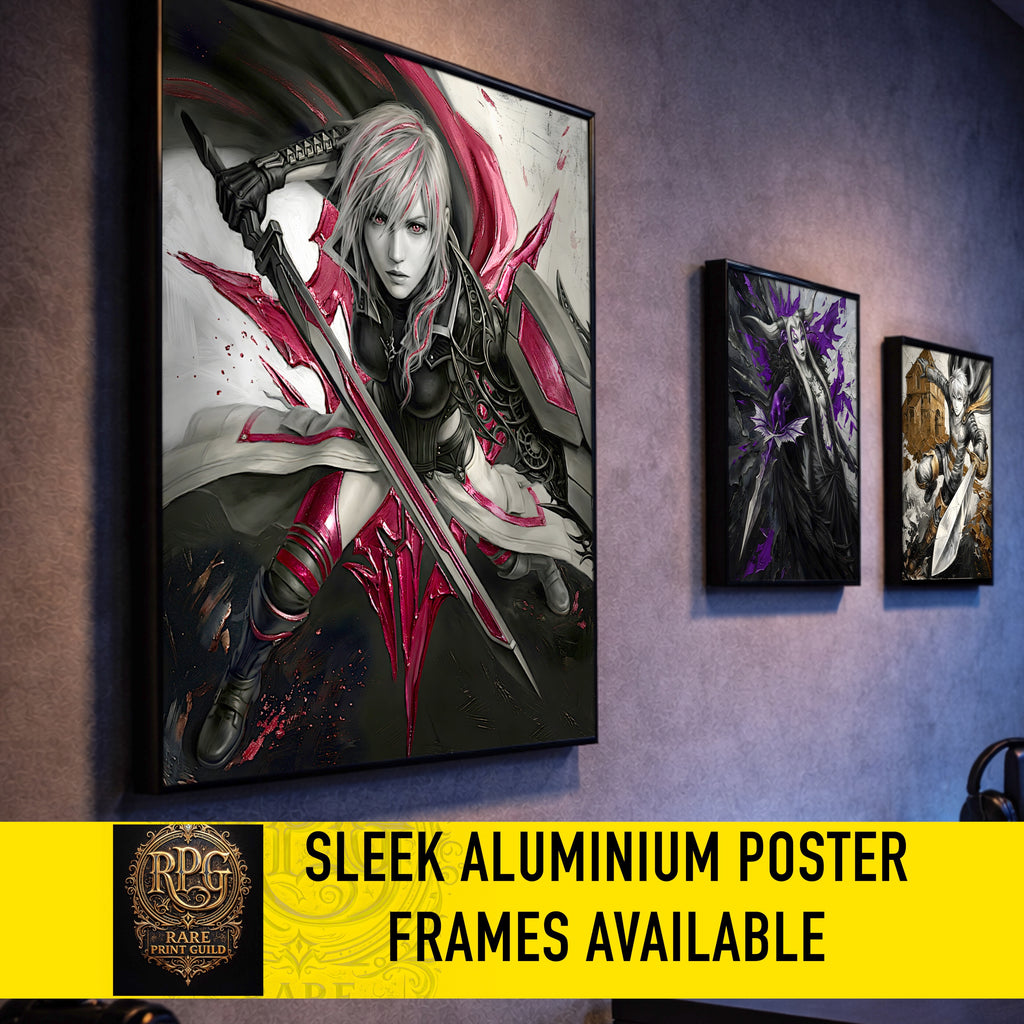 Lightning Farron Monochrome Art Print | Final Fantasy XIII Lightning Returns Artwork | Goddess of Death and Rebirth Fine Art