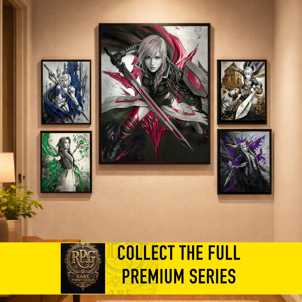 Lightning Farron Monochrome Art Print | Final Fantasy XIII Lightning Returns Artwork | Goddess of Death and Rebirth Fine Art