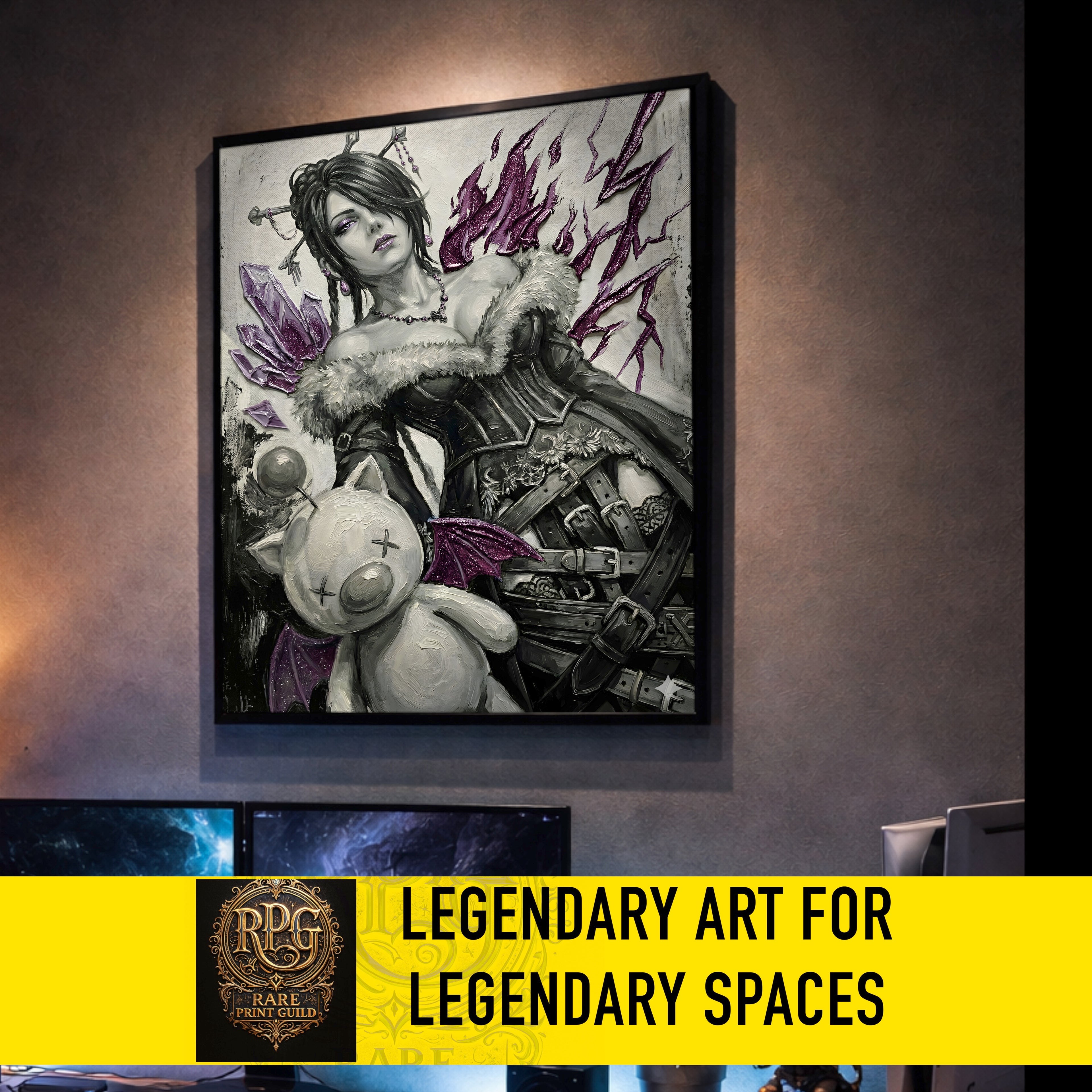Lulu Monochrome Art Print | Final Fantasy X Poster | FF10 Lulu Gothic Mage Wall Art