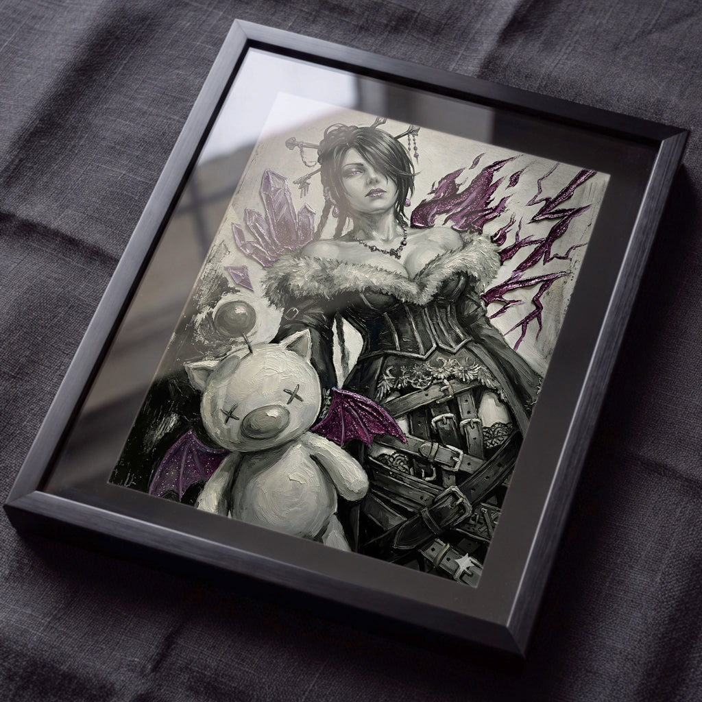 Lulu Monochrome Art Print | Final Fantasy X Poster | FF10 Lulu Gothic Mage Wall Art