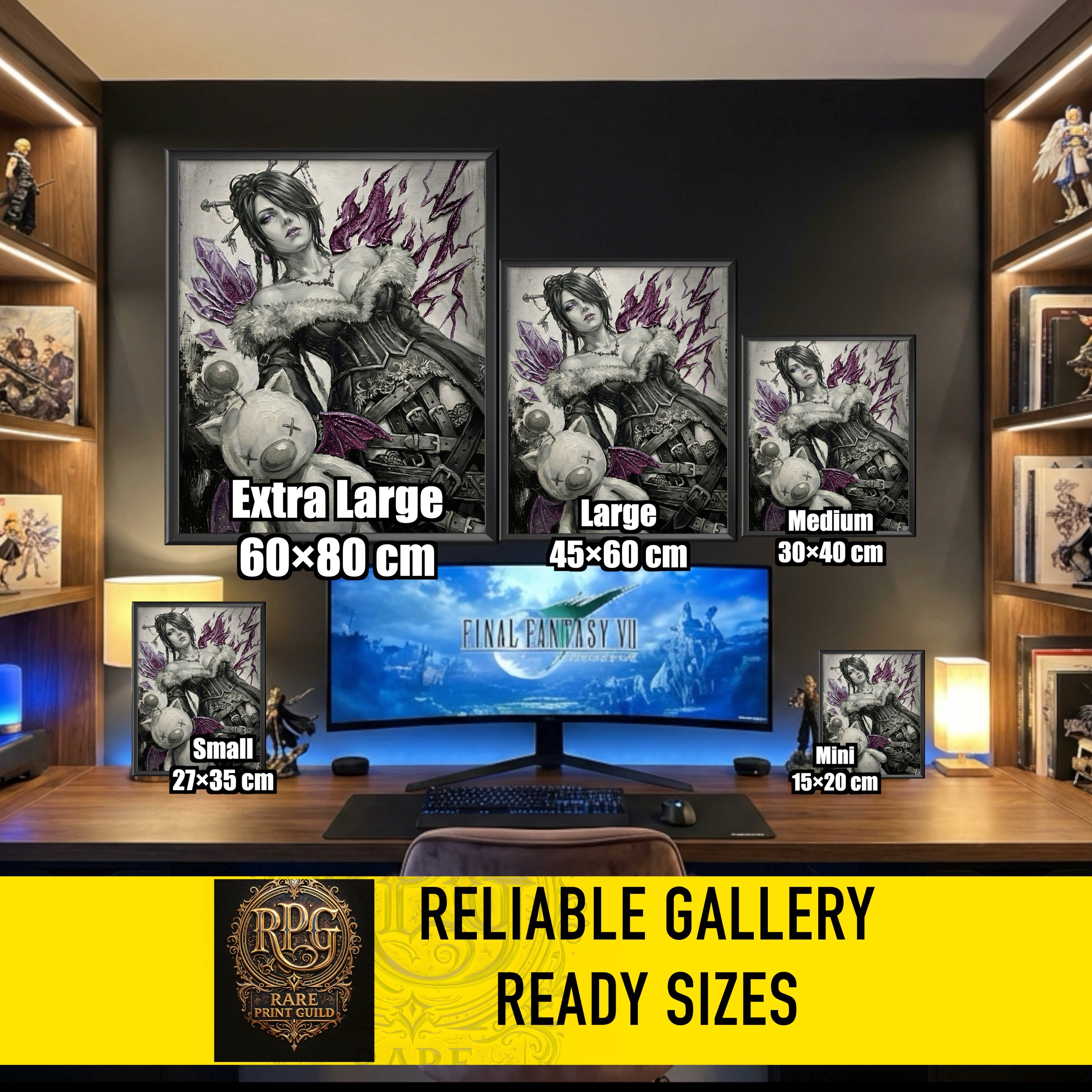 Lulu Monochrome Art Print | Final Fantasy X Poster | FF10 Lulu Gothic Mage Wall Art