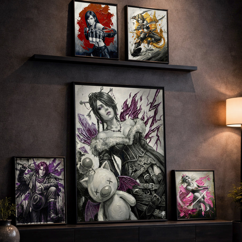 Lulu Monochrome Art Print | Final Fantasy X Poster | FF10 Lulu Gothic Mage Wall Art