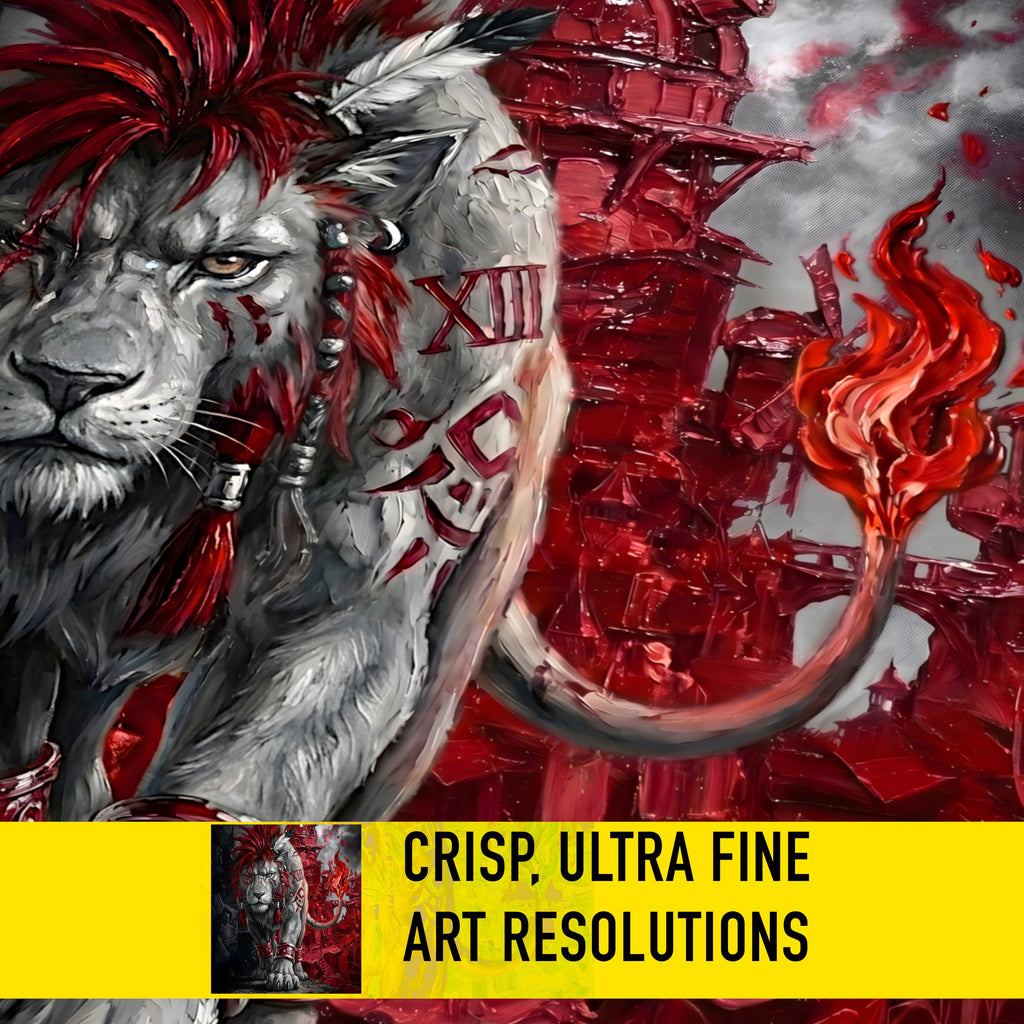 Nanaki (Red XIII) Art Print – Monochrome Cosmo Guardian Edition | Final Fantasy VII Fine Art