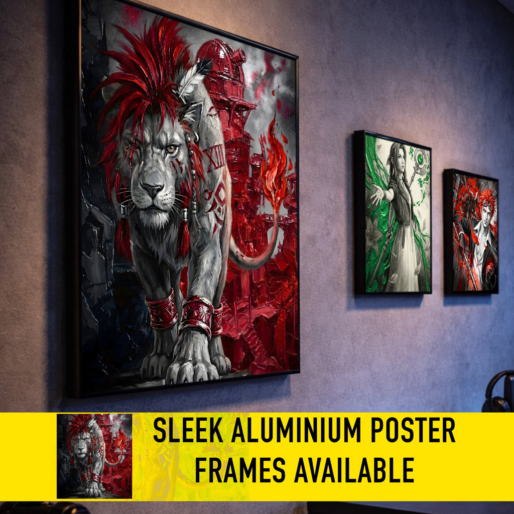 Nanaki (Red XIII) Art Print – Monochrome Cosmo Guardian Edition | Final Fantasy VII Fine Art