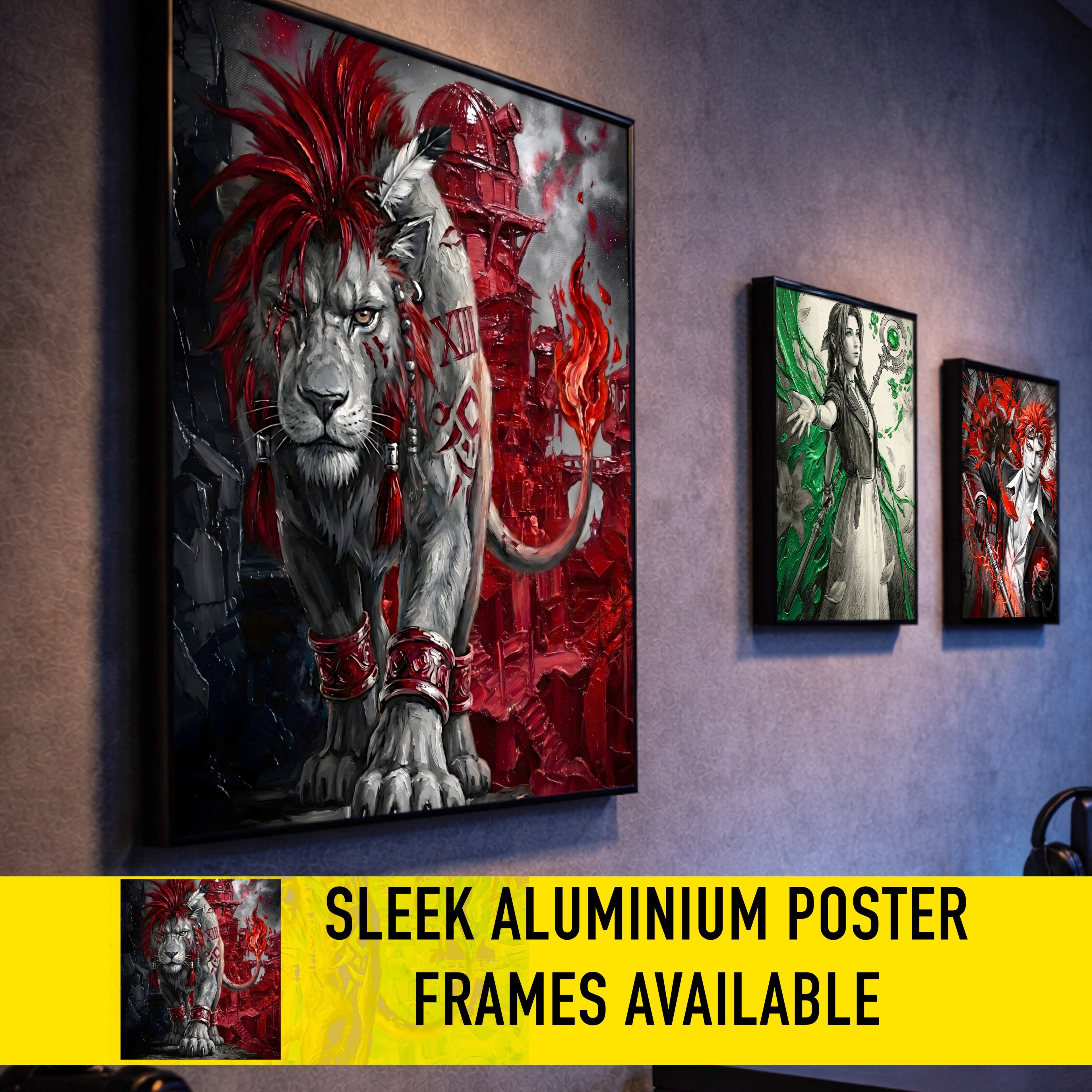 Nanaki (Red XIII) Art Print – Monochrome Cosmo Guardian Edition | Final Fantasy VII Fine Art
