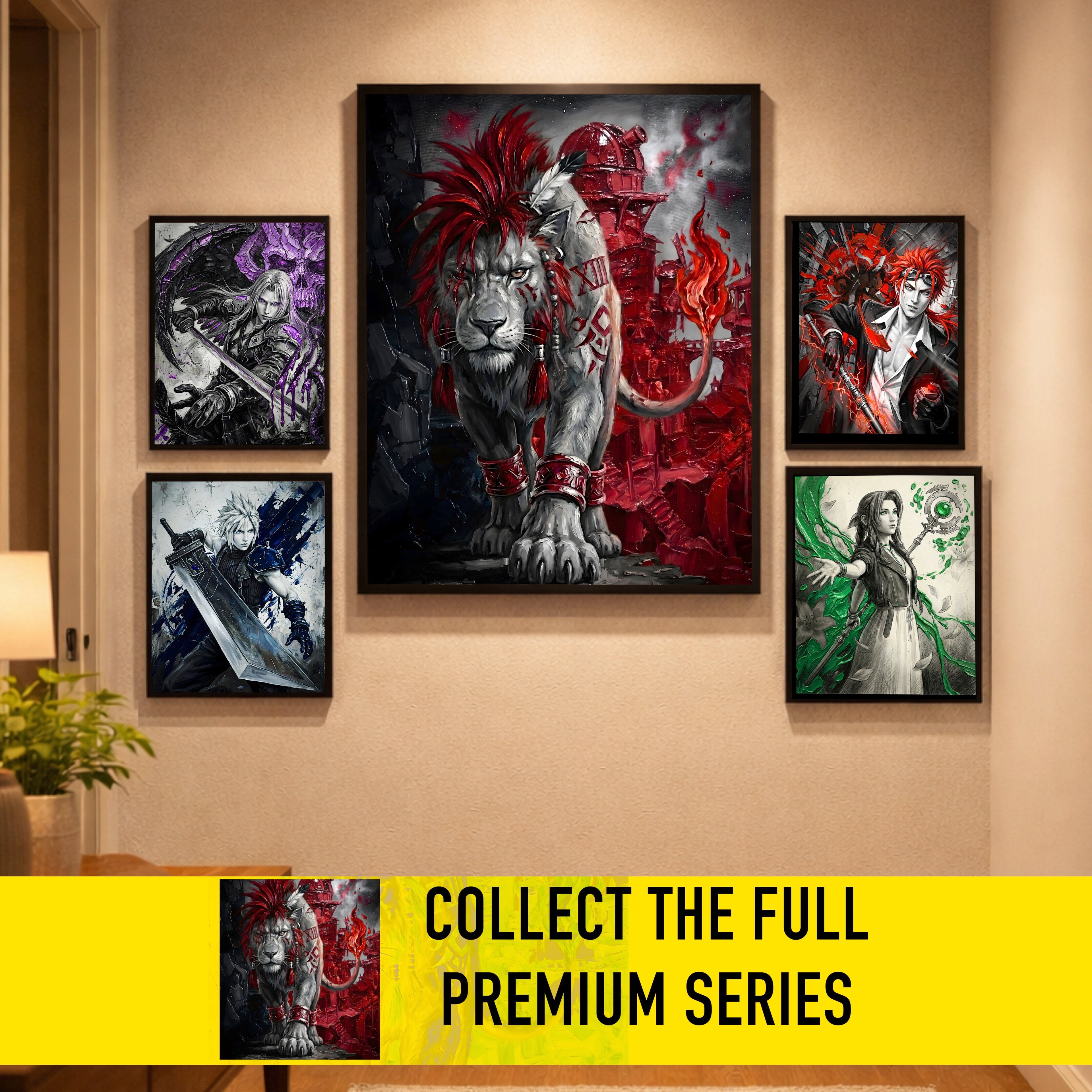 Nanaki (Red XIII) Art Print – Monochrome Cosmo Guardian Edition | Final Fantasy VII Fine Art