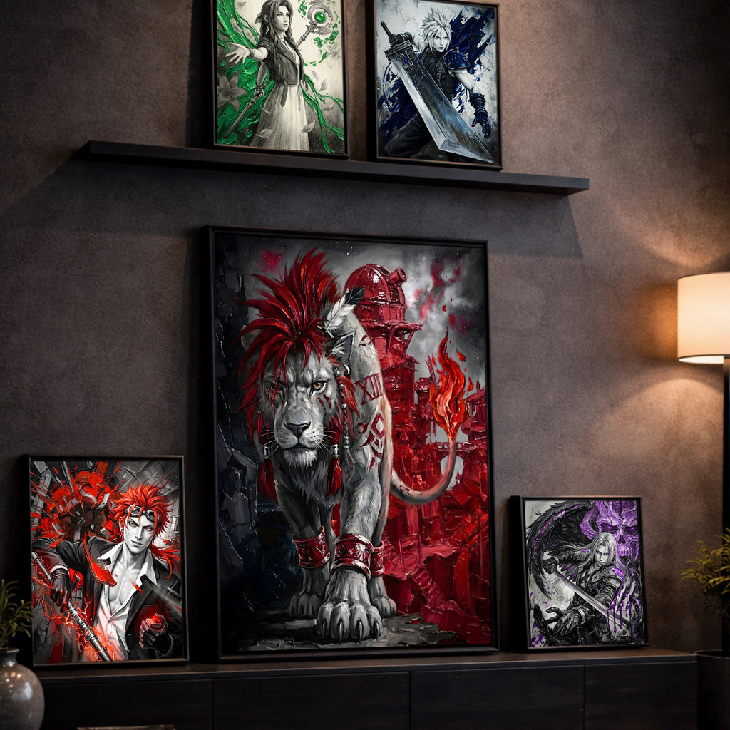 Nanaki (Red XIII) Art Print – Monochrome Cosmo Guardian Edition | Final Fantasy VII Fine Art