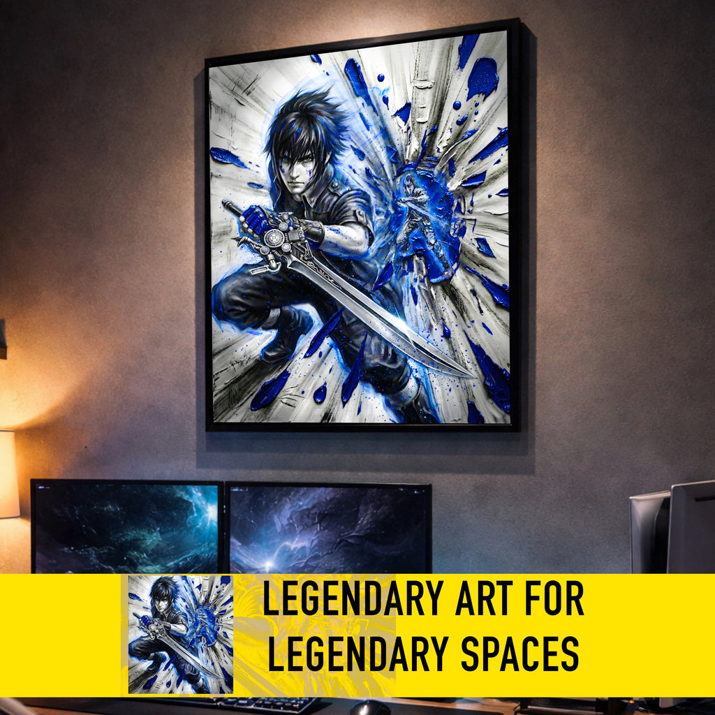 Noctis Lucis Caelum Poster | Final Fantasy XV Artwork | Warp Strike & King of Lucis Wall Art | FF15 Ending Tribute Fine Art Print