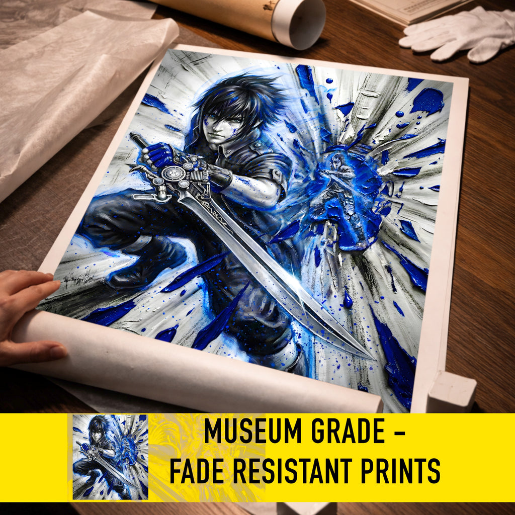 Noctis Lucis Caelum Poster | Final Fantasy XV Artwork | Warp Strike & King of Lucis Wall Art | FF15 Ending Tribute Fine Art Print