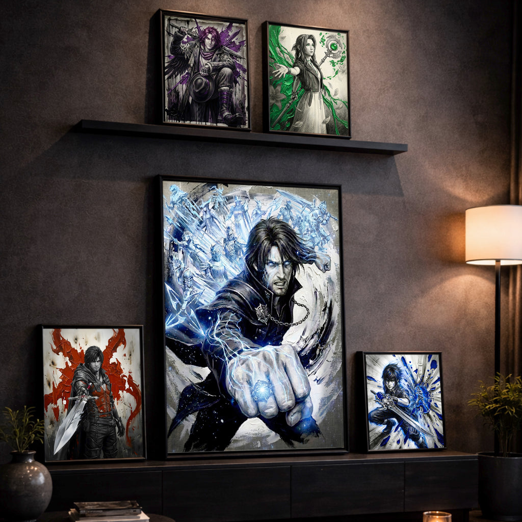 Noctis Lucis Caelum Poster | Final Fantasy XV Artwork | Warp Strike & King of Lucis Wall Art | FF15 Ending Tribute Fine Art Print