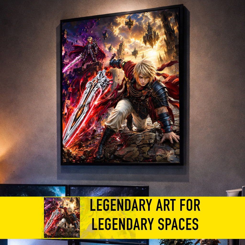 Final Fantasy Resonance Rain Art Print | Final Fantasy Brave Exvius Wall Art | Rain Cinematic Pixel Series | JRPG Game Poster