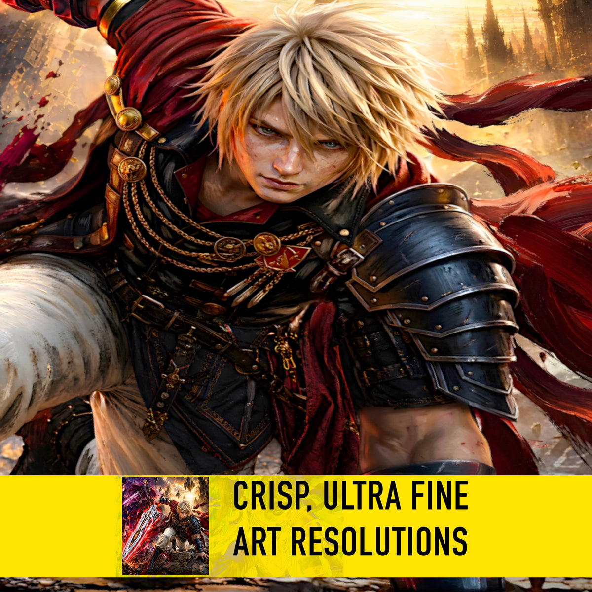 Final Fantasy Resonance Rain Art Print | Final Fantasy Brave Exvius Wall Art | Rain Cinematic Pixel Series | JRPG Game Poster