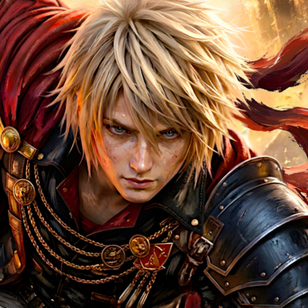 Final Fantasy Resonance Rain Art Print | Final Fantasy Brave Exvius Wall Art | Rain Cinematic Pixel Series | JRPG Game Poster