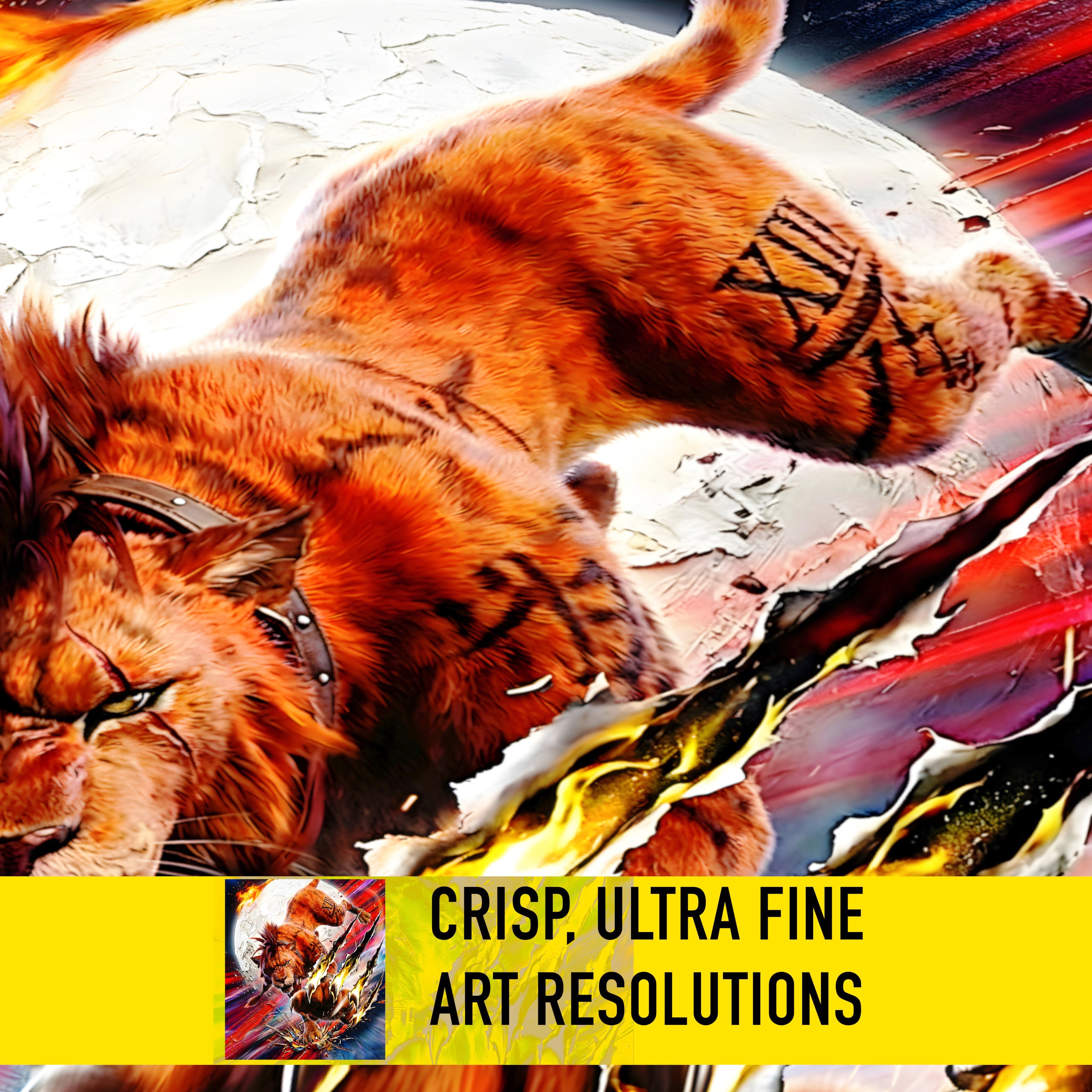 Red XIII Poster | Final Fantasy VII Rebirth Blood Fang Artwork | Nanaki Limit Break Wall Art | FF7 Remake Fine Art Print