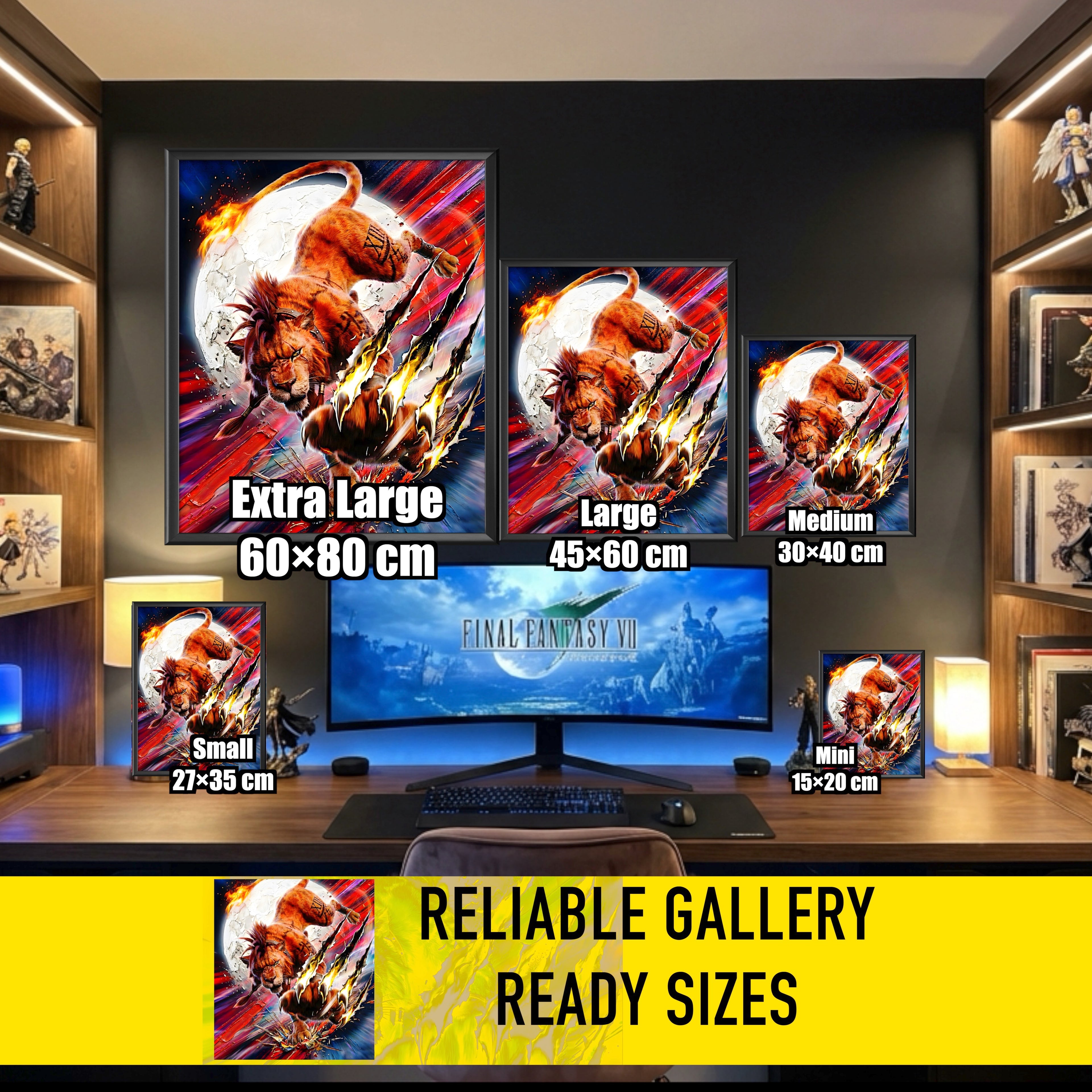 Red XIII Poster | Final Fantasy VII Rebirth Blood Fang Artwork | Nanaki Limit Break Wall Art | FF7 Remake Fine Art Print