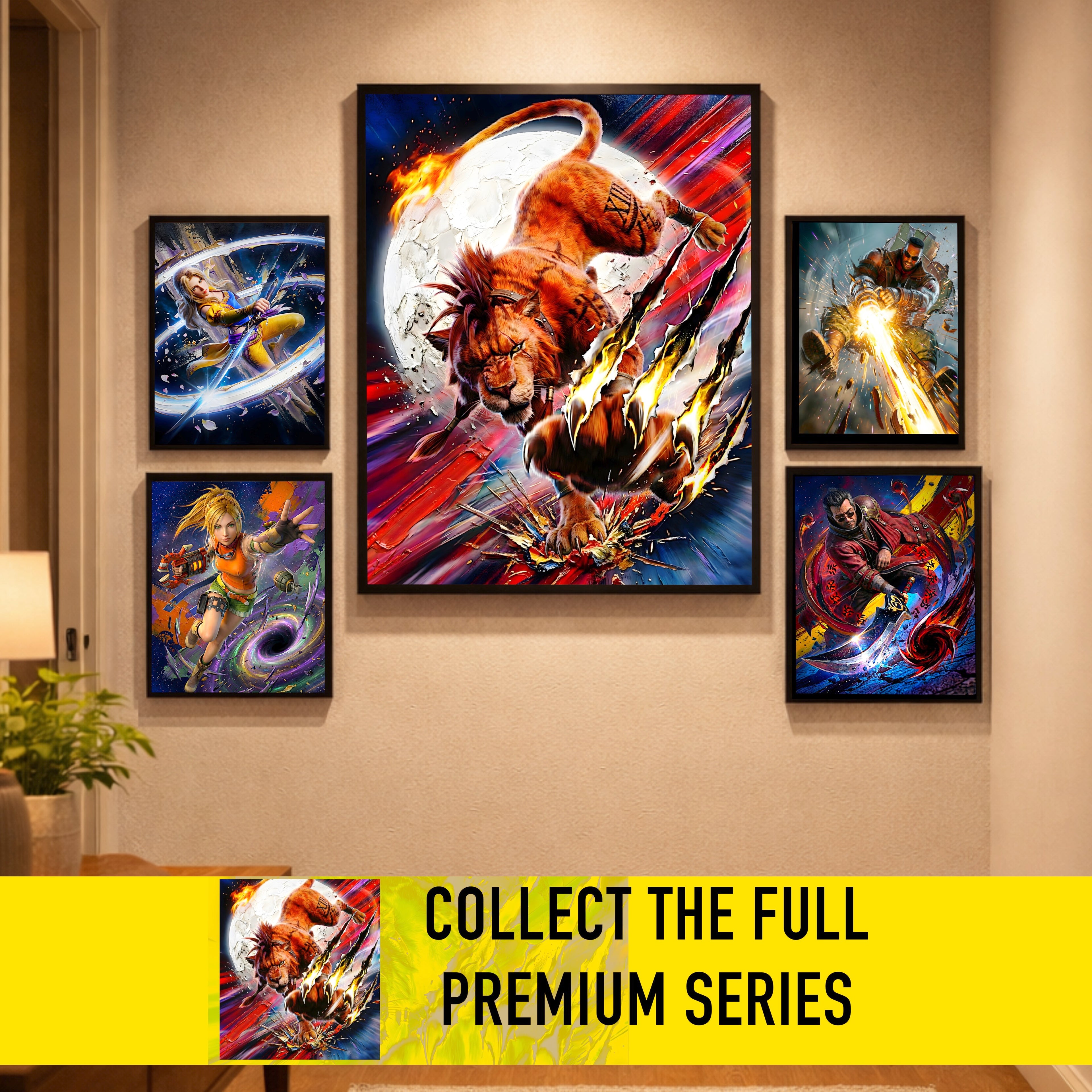 Red XIII Poster | Final Fantasy VII Rebirth Blood Fang Artwork | Nanaki Limit Break Wall Art | FF7 Remake Fine Art Print