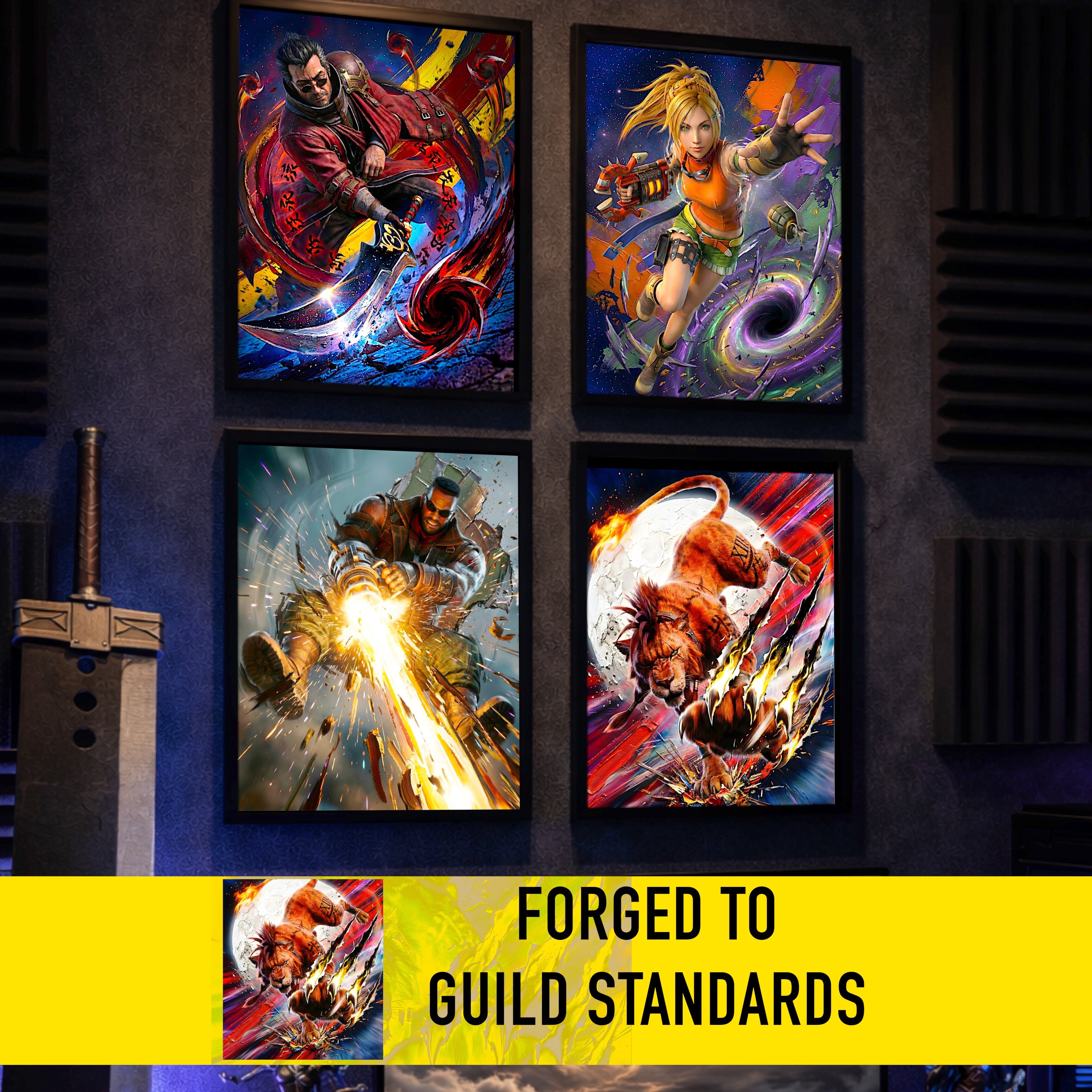 Red XIII Poster | Final Fantasy VII Rebirth Blood Fang Artwork | Nanaki Limit Break Wall Art | FF7 Remake Fine Art Print