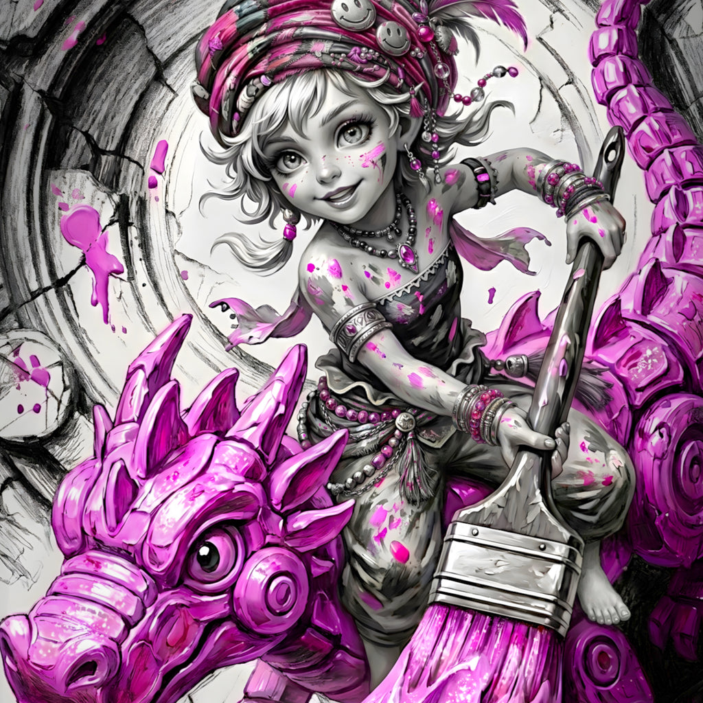 Relm Arrowny Art Print – Monochrome Imagination Edition | Final Fantasy VI Fine Art