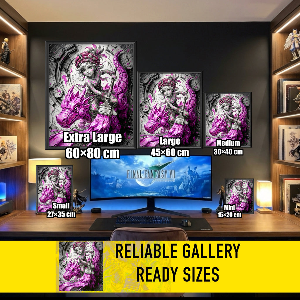 Relm Arrowny Art Print – Monochrome Imagination Edition | Final Fantasy VI Fine Art