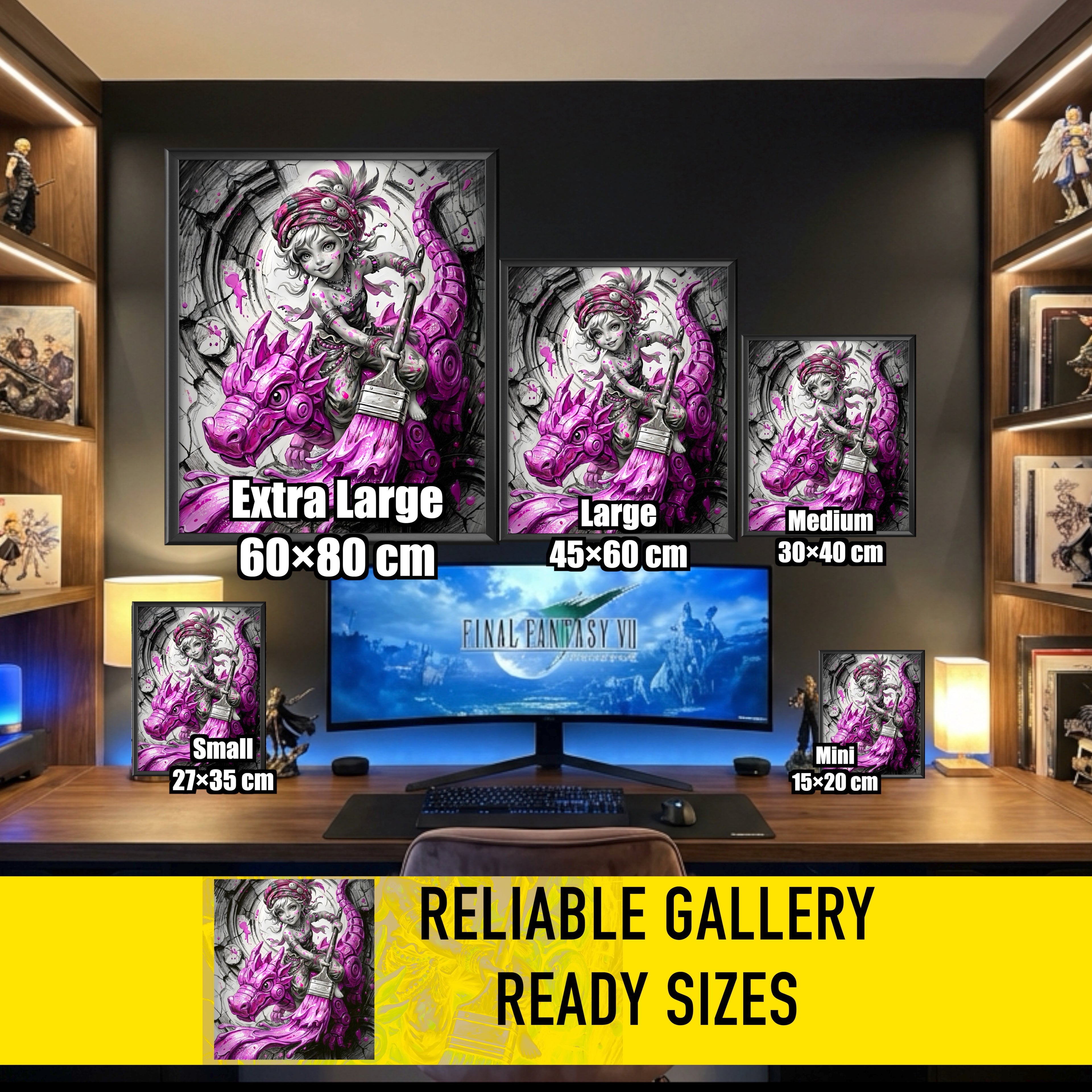 Relm Arrowny Art Print – Monochrome Imagination Edition | Final Fantasy VI Fine Art