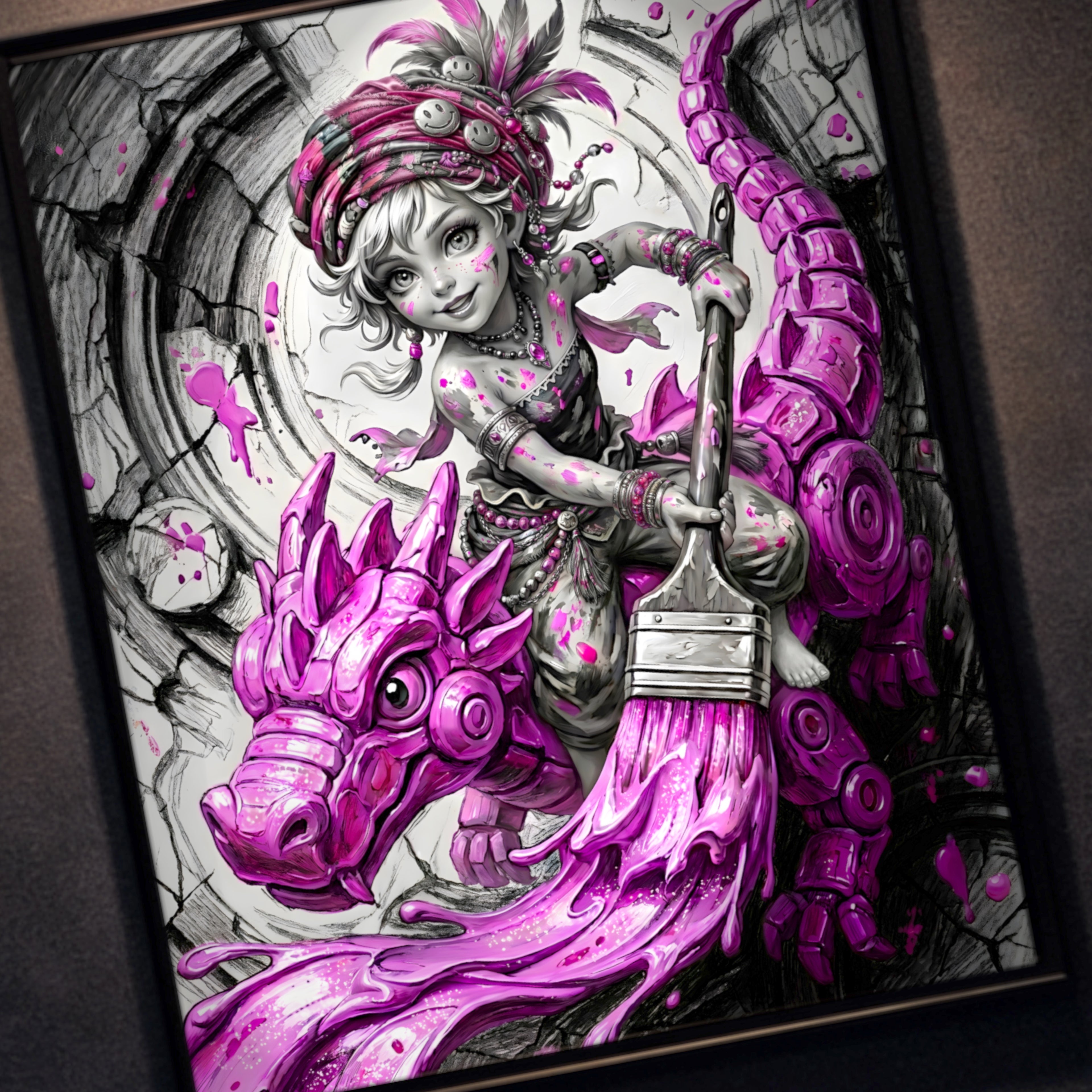 Relm Arrowny Art Print – Monochrome Imagination Edition | Final Fantasy VI Fine Art