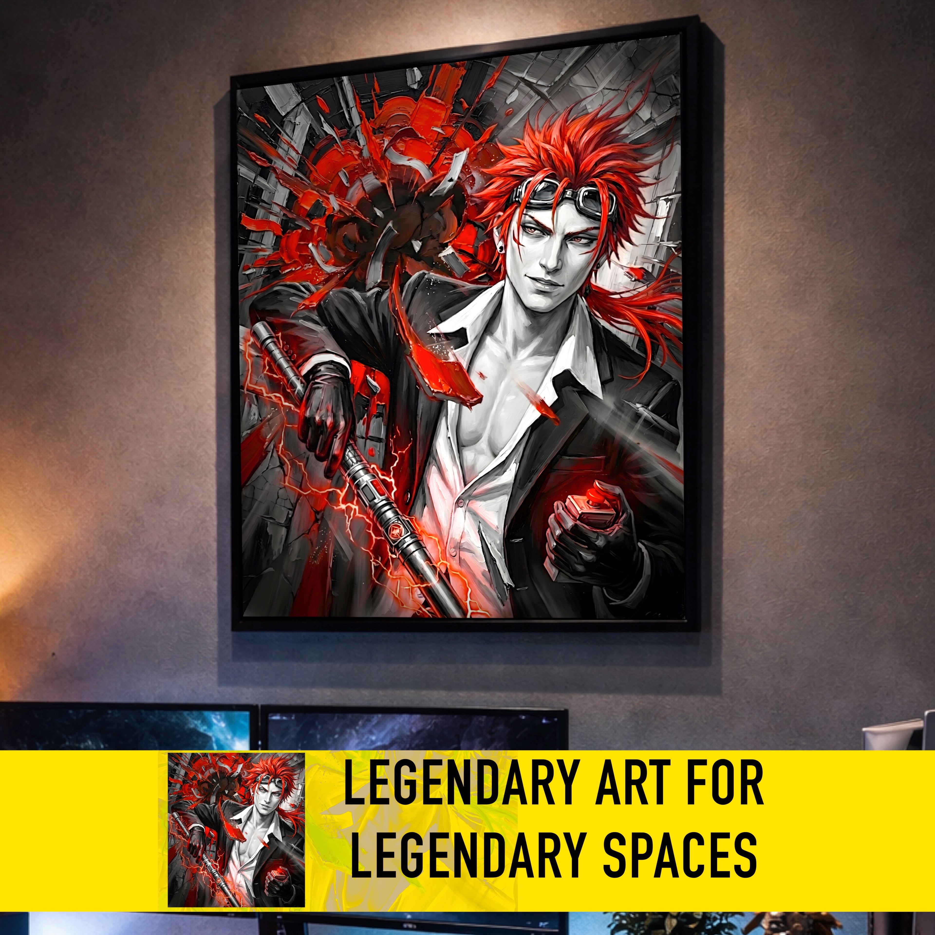Reno Art Print – Monochrome Detonation Edition | Final Fantasy VII Turks Fine Art