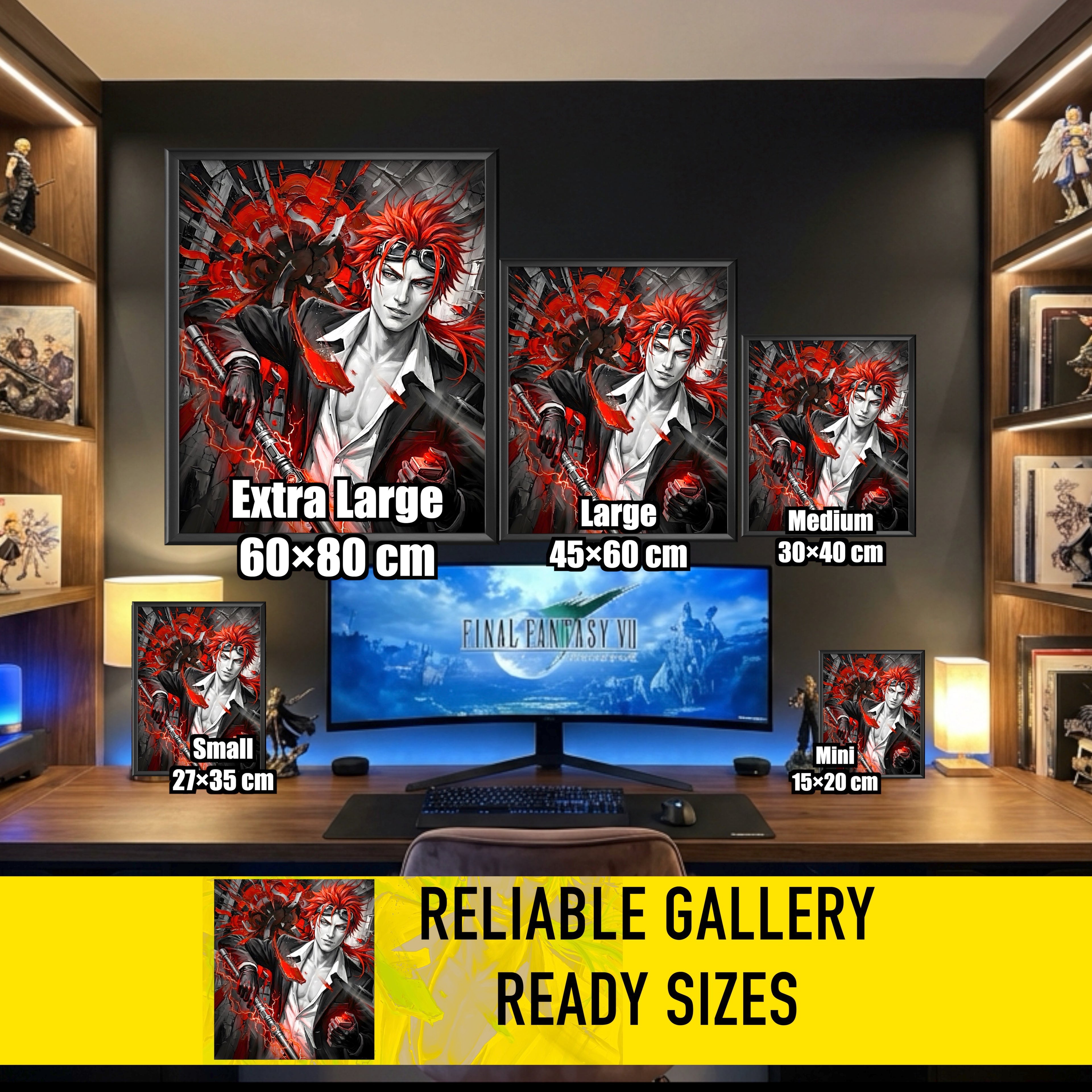 Reno Art Print – Monochrome Detonation Edition | Final Fantasy VII Turks Fine Art