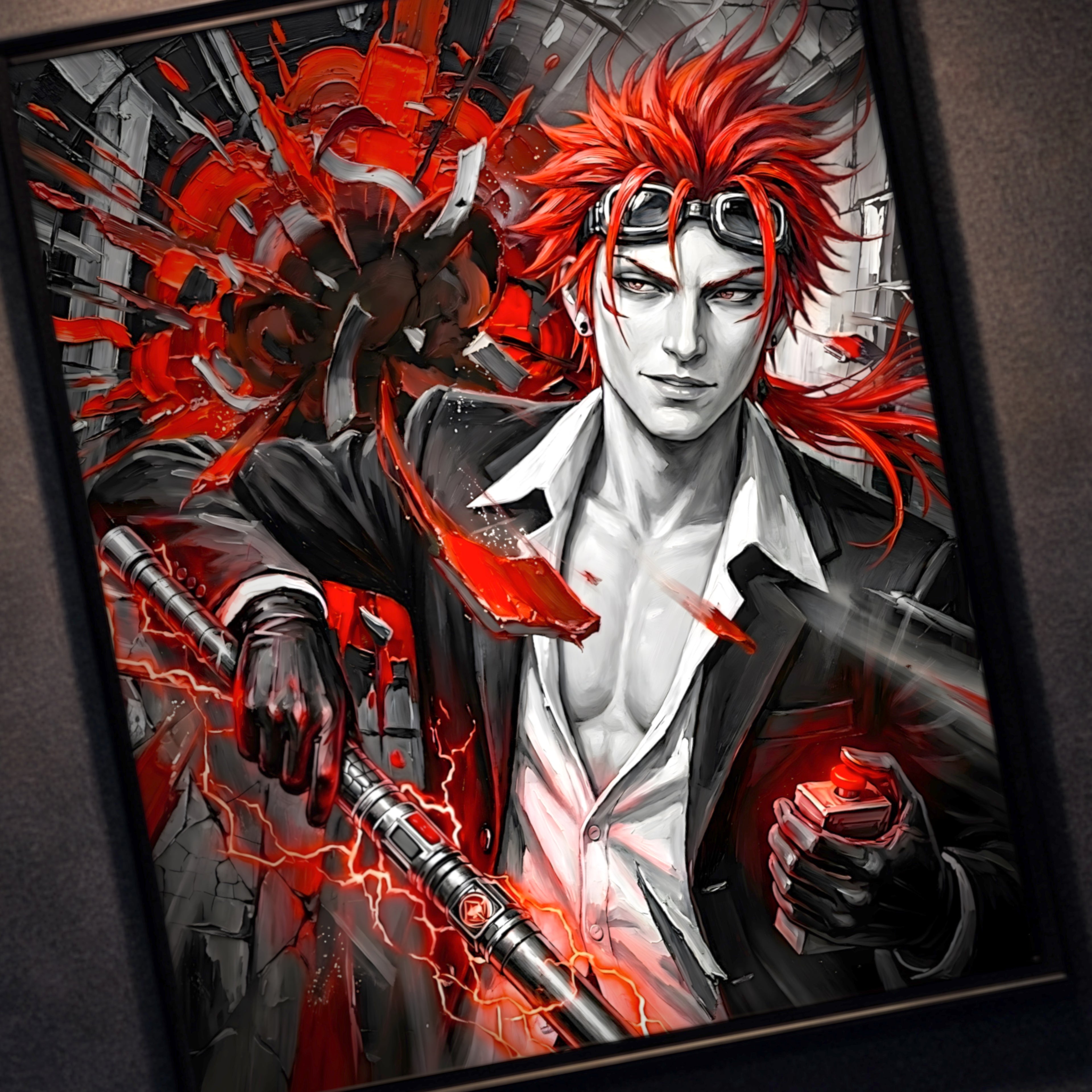 Reno Art Print – Monochrome Detonation Edition | Final Fantasy VII Turks Fine Art