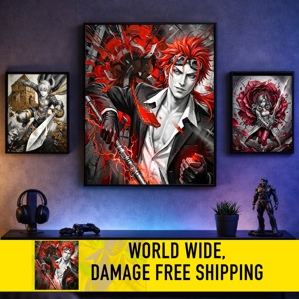 Reno Art Print – Monochrome Detonation Edition | Final Fantasy VII Turks Fine Art
