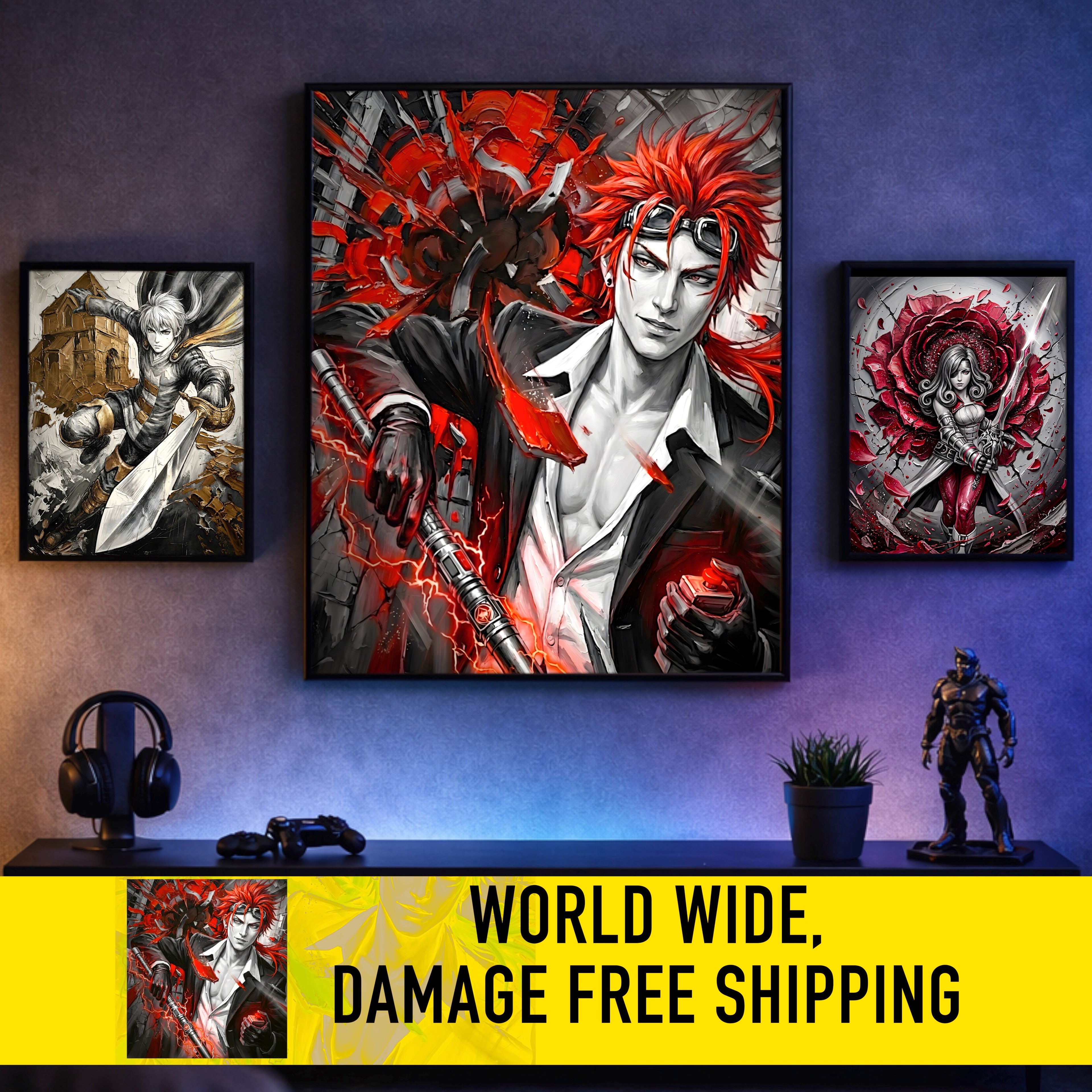 Reno Art Print – Monochrome Detonation Edition | Final Fantasy VII Turks Fine Art
