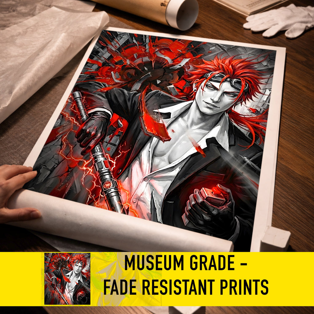 Reno Art Print – Monochrome Detonation Edition | Final Fantasy VII Turks Fine Art
