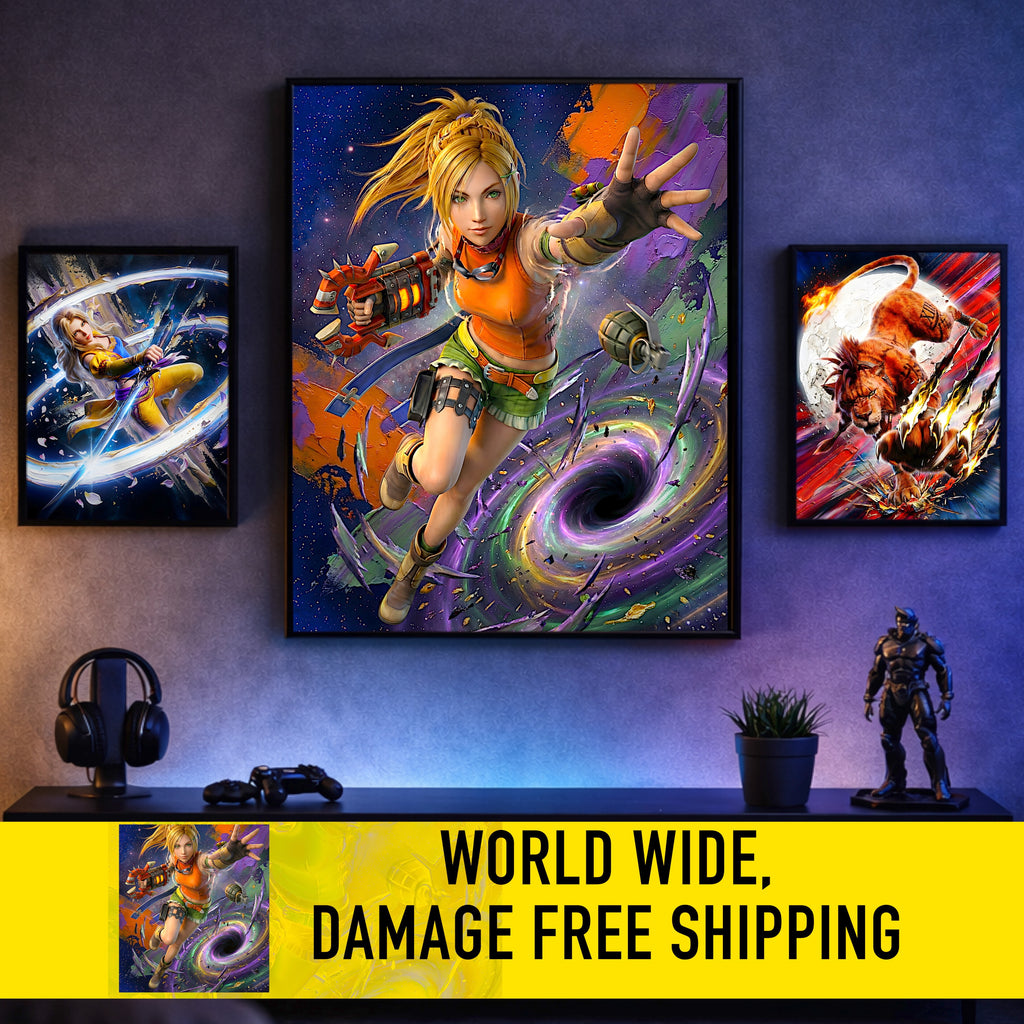 Rikku Poster | Final Fantasy X Mix Overdrive Limit Break Artwork | FFX Remaster Wall Art Fine Art Print