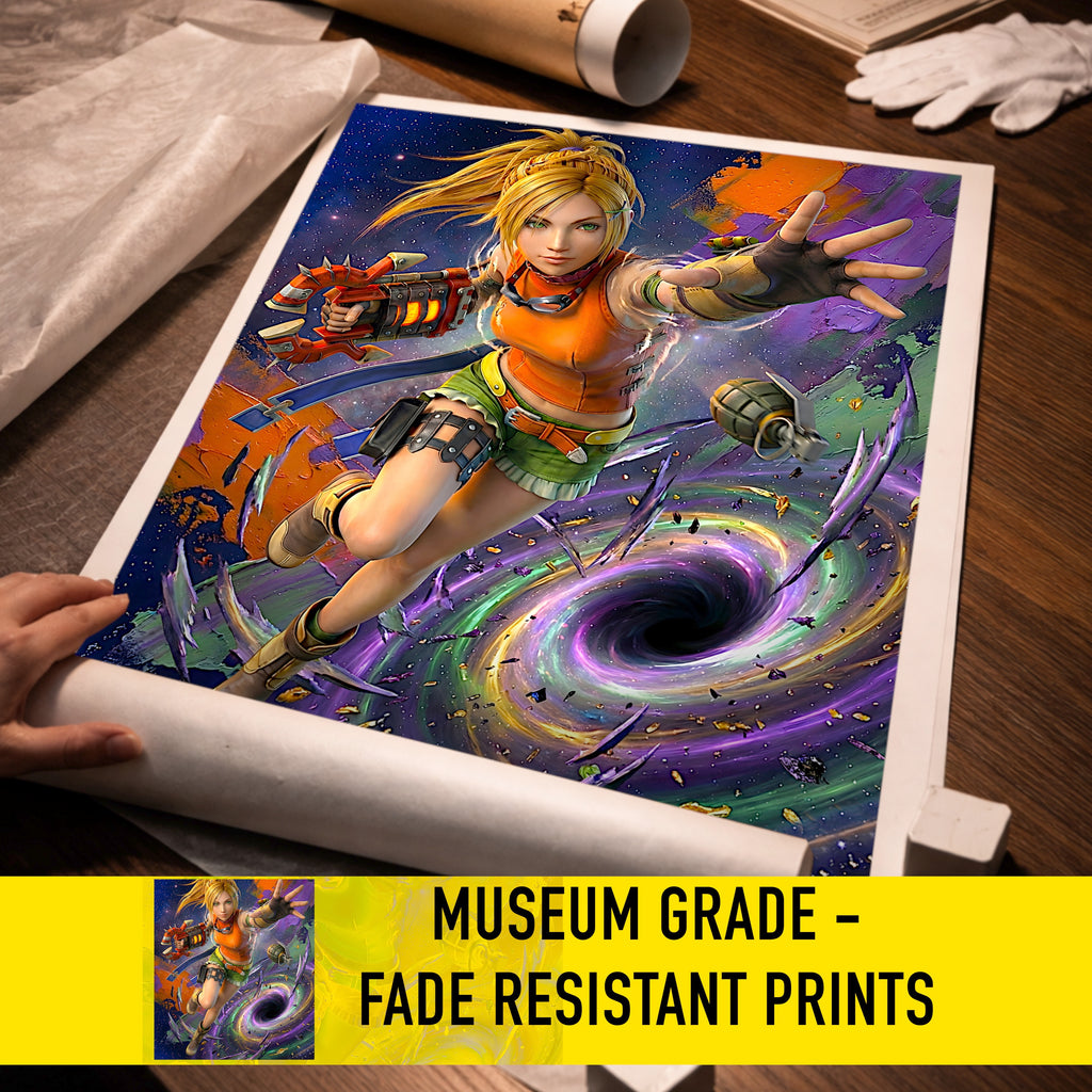 Rikku Poster | Final Fantasy X Mix Overdrive Limit Break Artwork | FFX Remaster Wall Art Fine Art Print