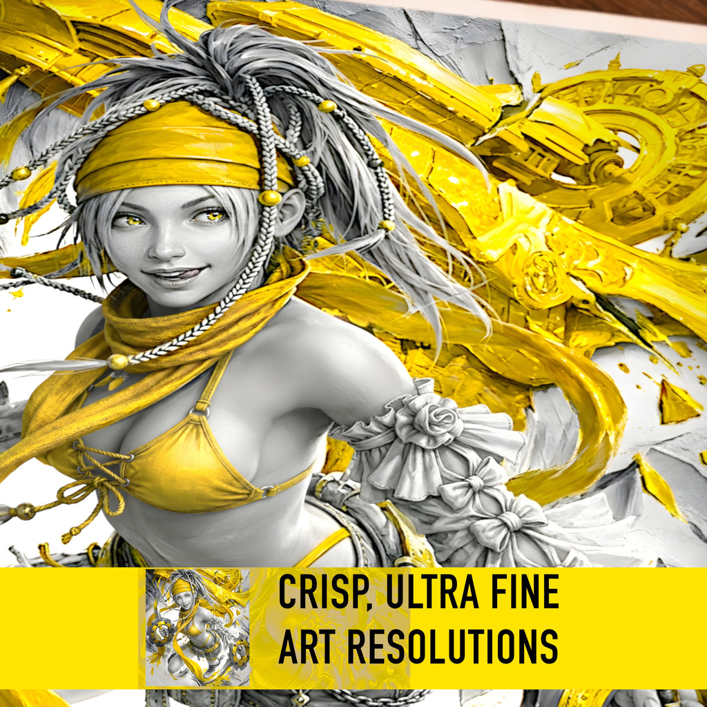 Rikku Art Print – Monochrome Maverick Edition | Final Fantasy X-2 Fine Art