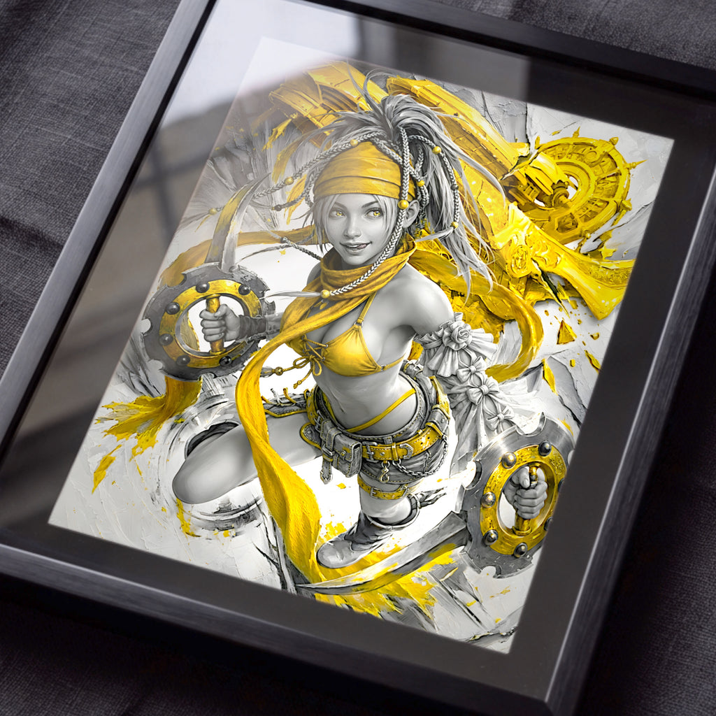 Rikku Art Print – Monochrome Maverick Edition | Final Fantasy X-2 Fine Art