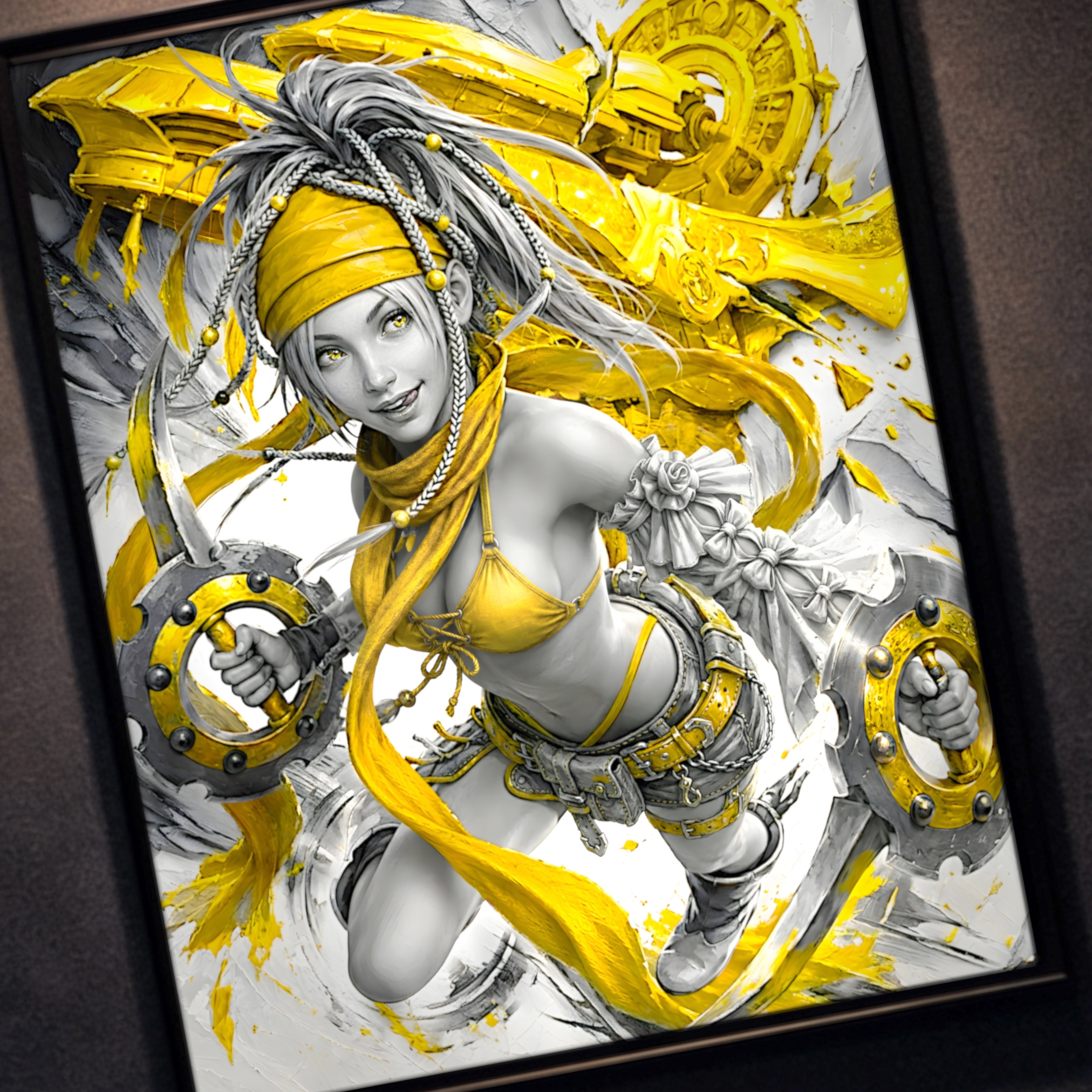 Rikku Art Print – Monochrome Maverick Edition | Final Fantasy X-2 Fine Art