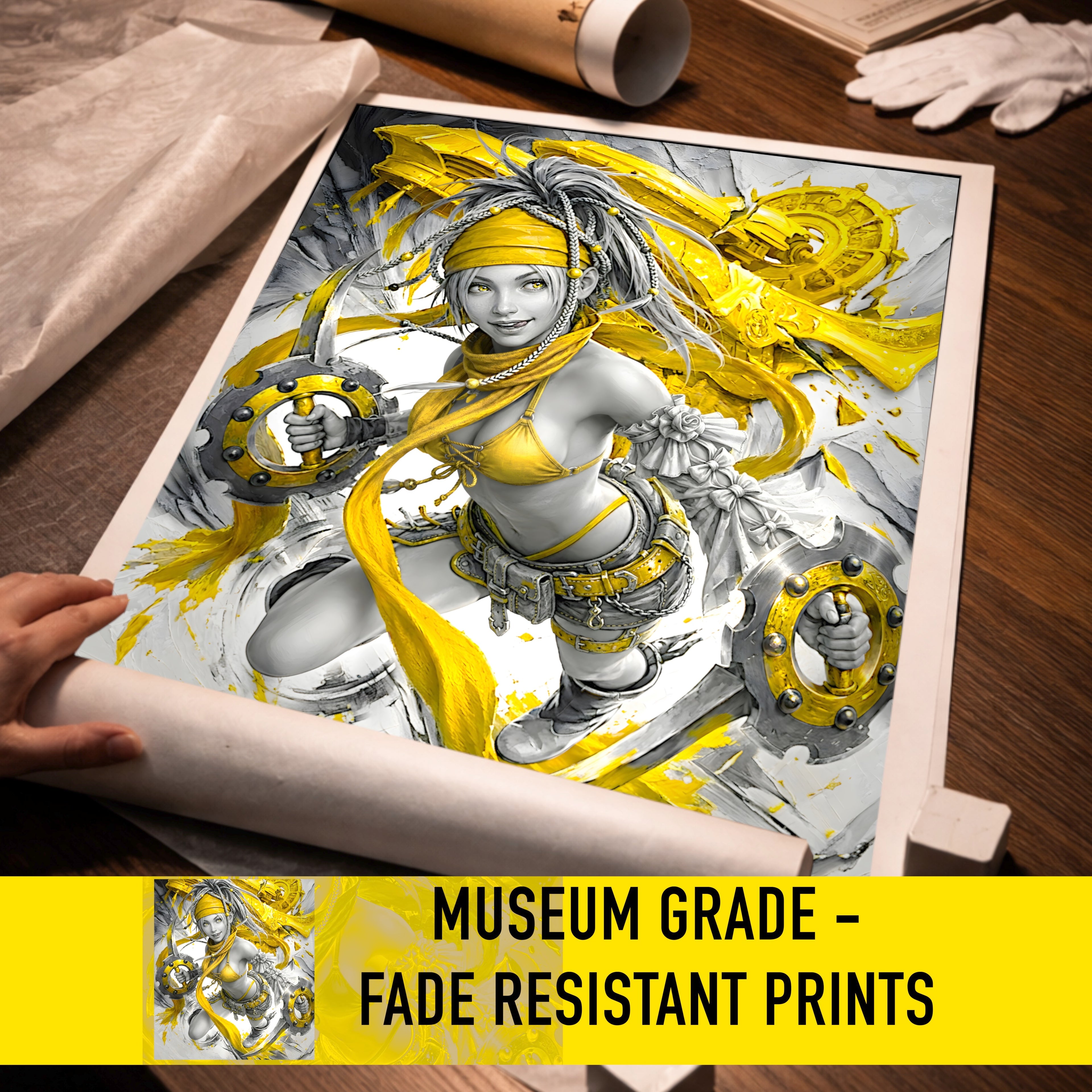 Rikku Art Print – Monochrome Maverick Edition | Final Fantasy X-2 Fine Art