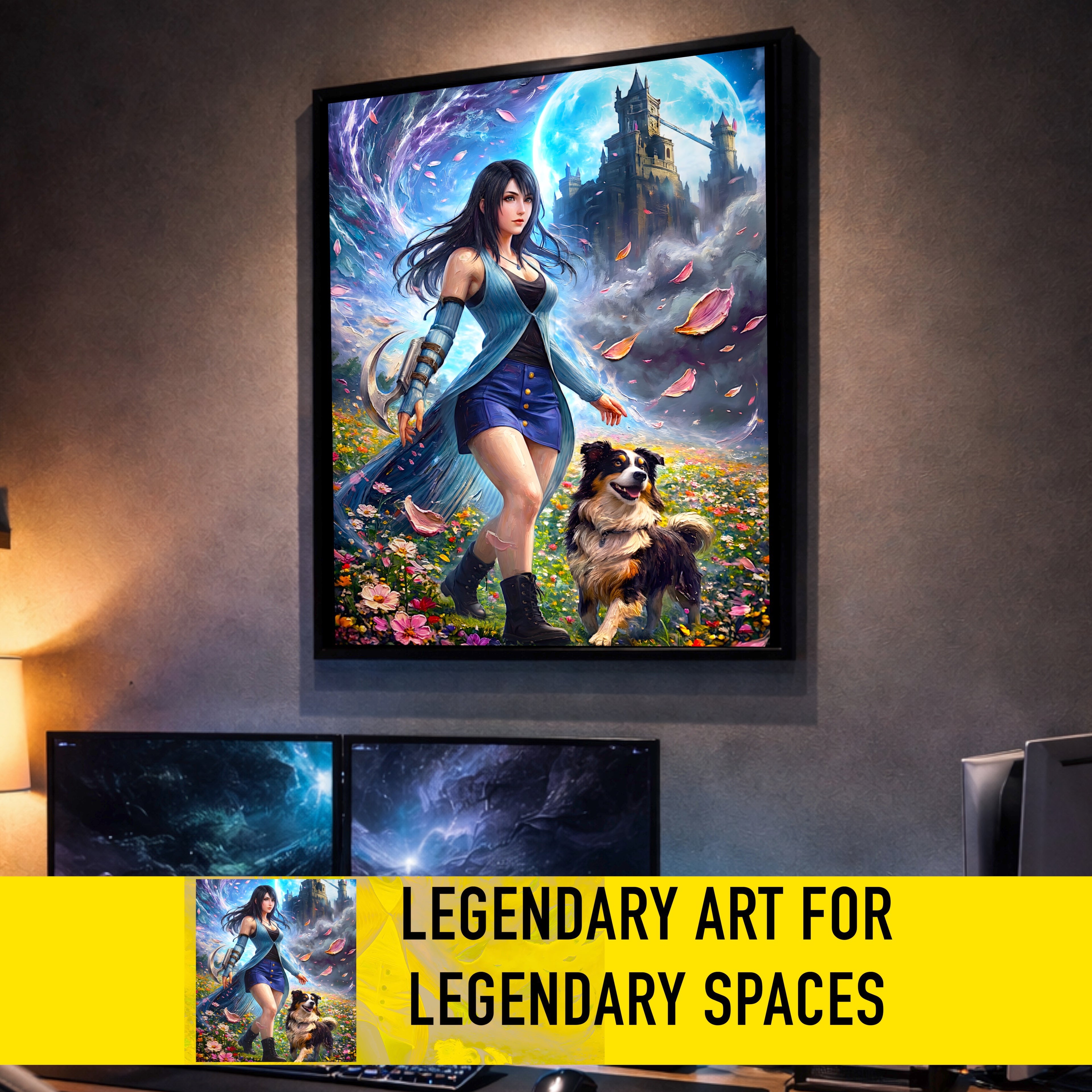 Rinoa Heartilly Art Print – Flower Field Tribute | Final Fantasy VIII Remastered JRPG Wall Art